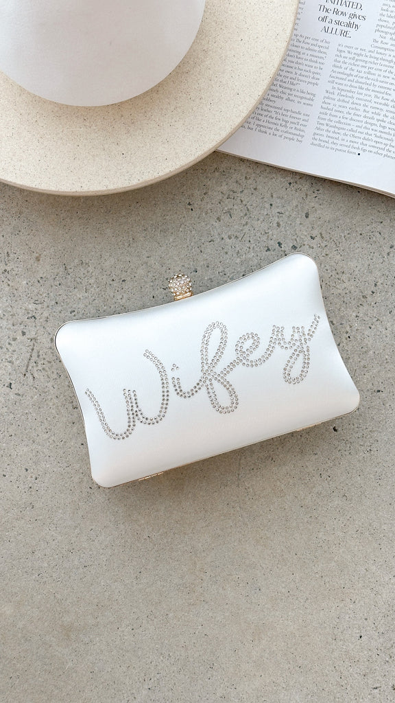 Wifey Satin Clutch - Gold - Billy J