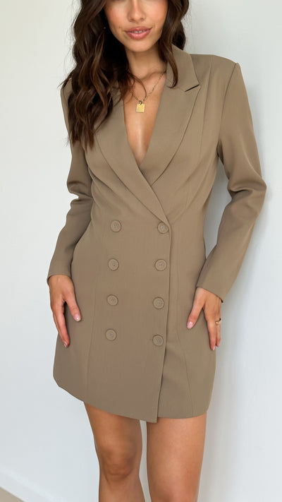 Load image into Gallery viewer, Cody Blazer Dress - Brown

