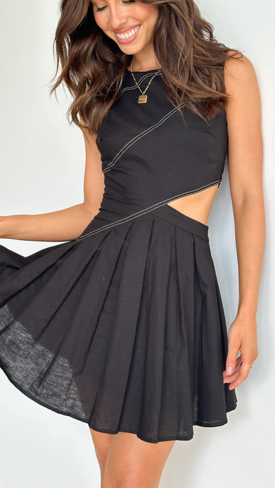 Load image into Gallery viewer, Emersyn Mini Dress - Black
