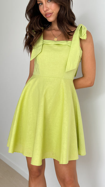 Load image into Gallery viewer, Rumi Mini Dress - Lime - Billy J
