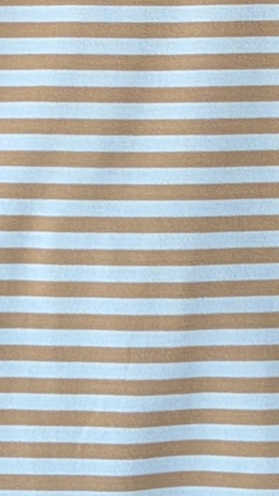 Flossie Long Sleeve Top and Shorts Set - Blue/Beige Stripe - Billy J