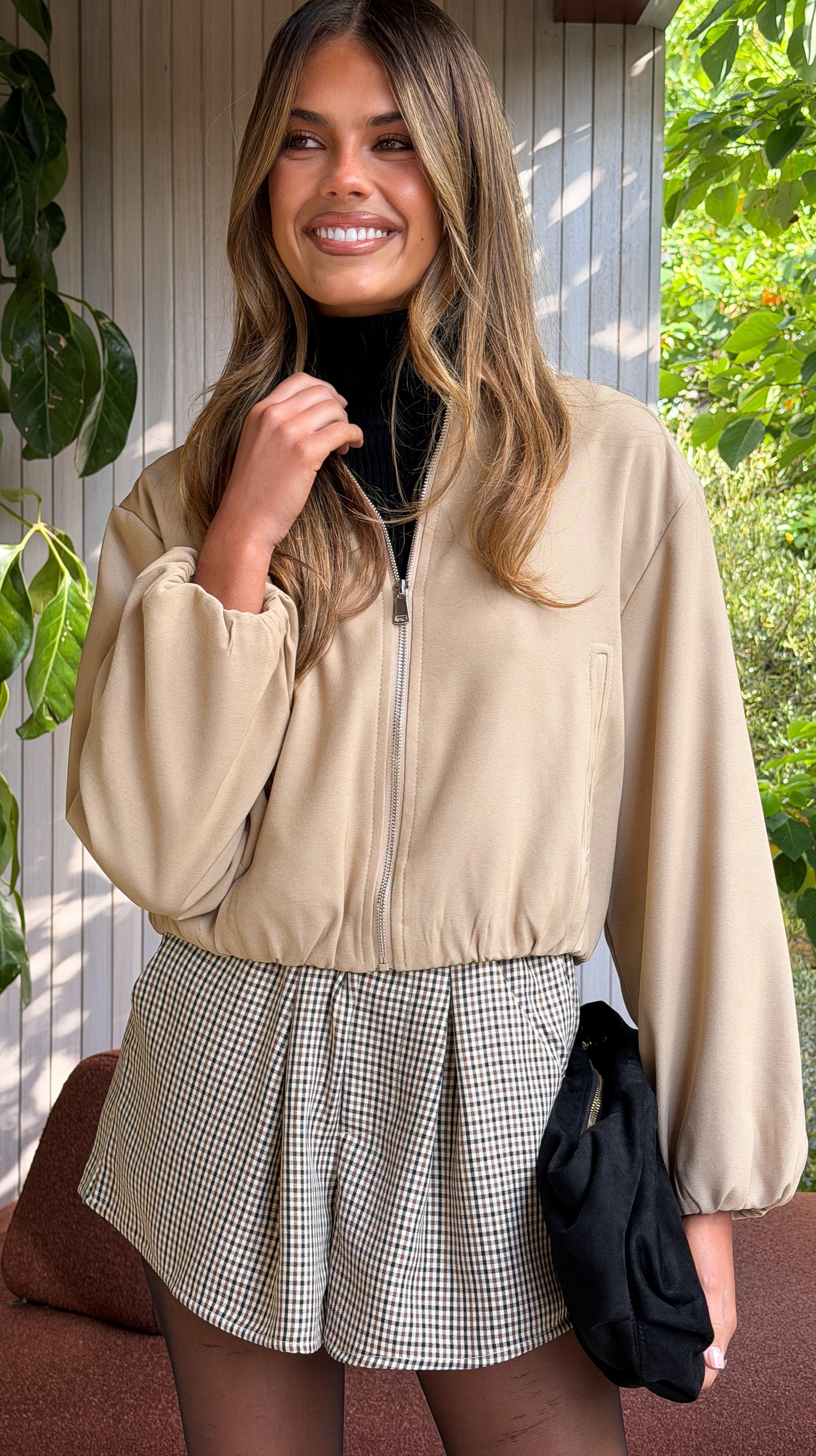 Brax Bomber Jacket - Beige - Billy J