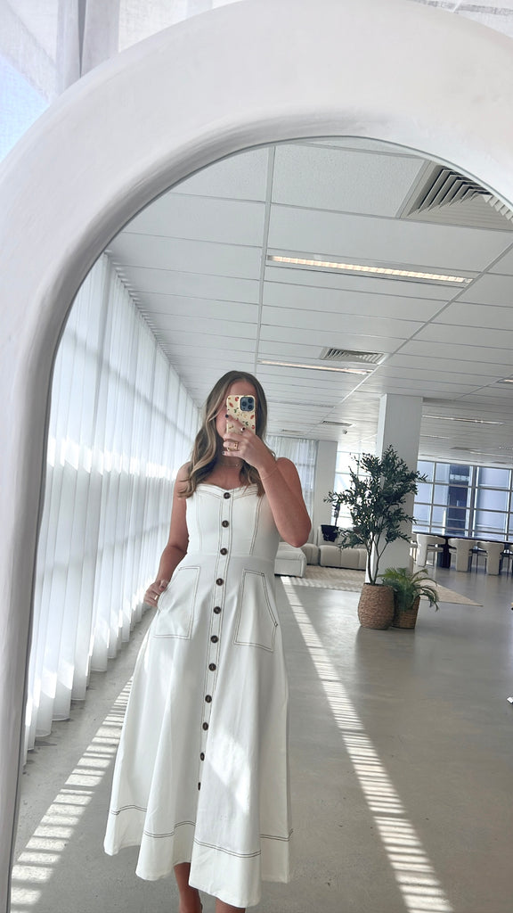 Indigo Maxi Dress - White Denim