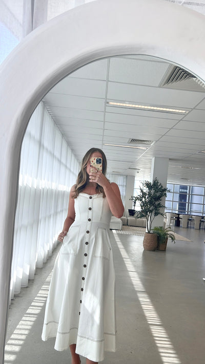 Load image into Gallery viewer, Indigo Maxi Dress - White Denim

