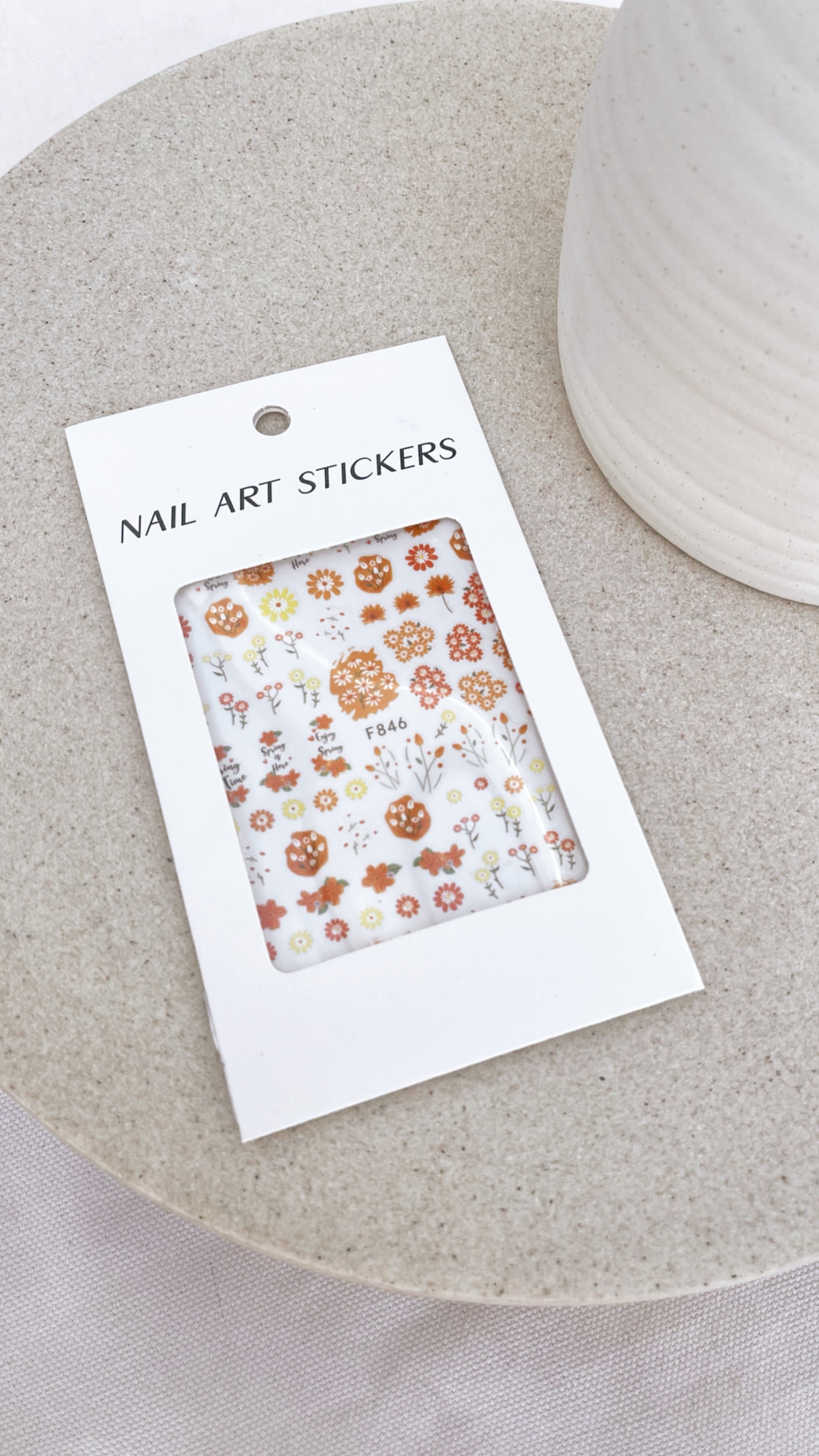 Billie Nail Art Stickers - Orange Floral - Billy J