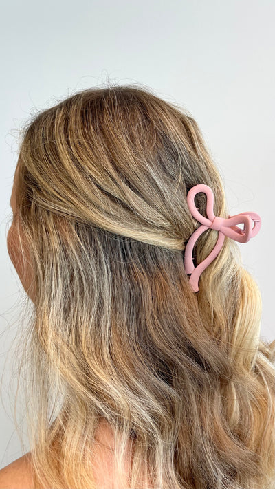 Load image into Gallery viewer, Matte Bow Claw Clip - Pink - Billy J
