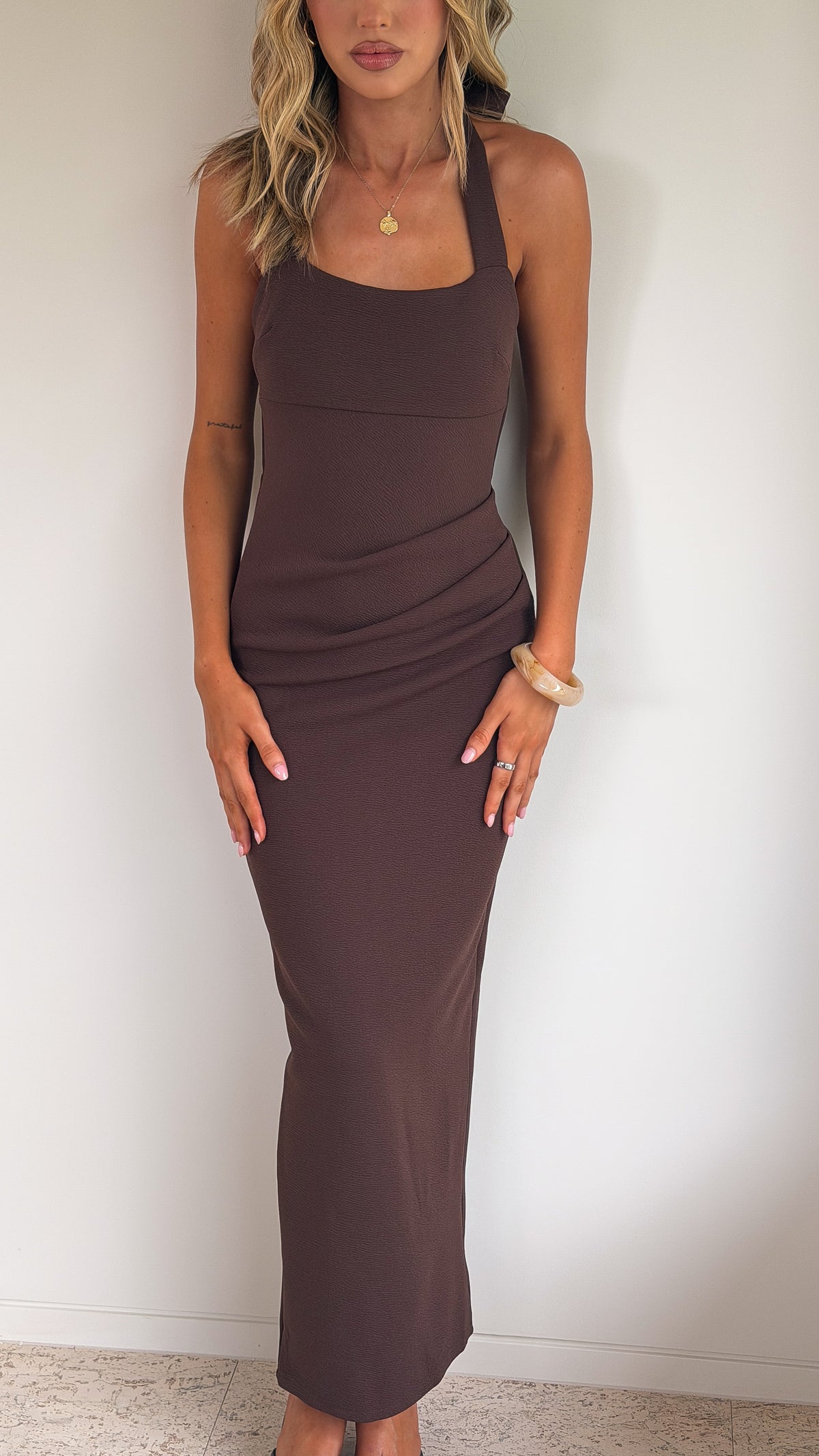 Tahls Maxi Dress - Chocolate - Billy J