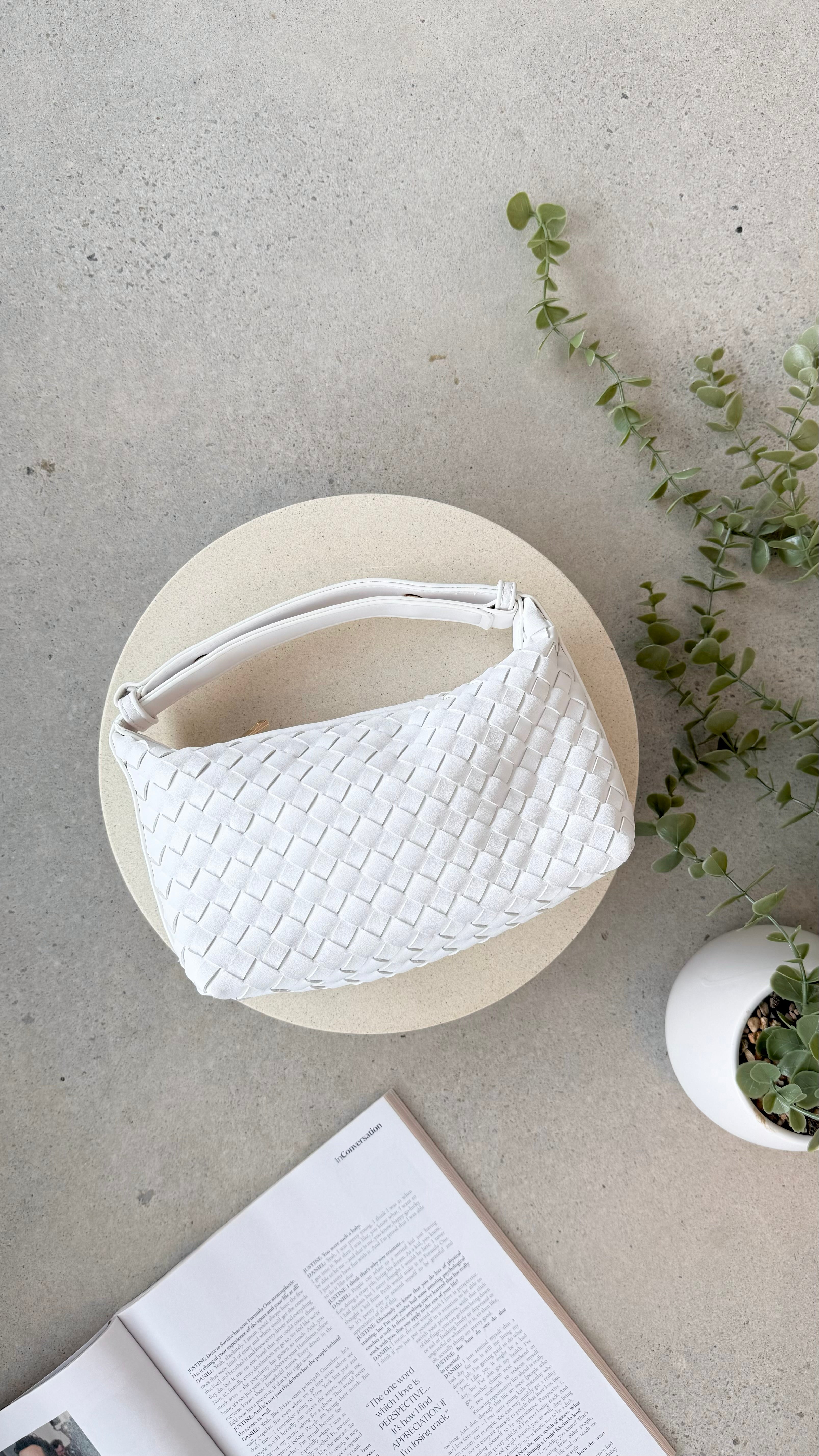 Isabelle Handle Bag - White - Billy J