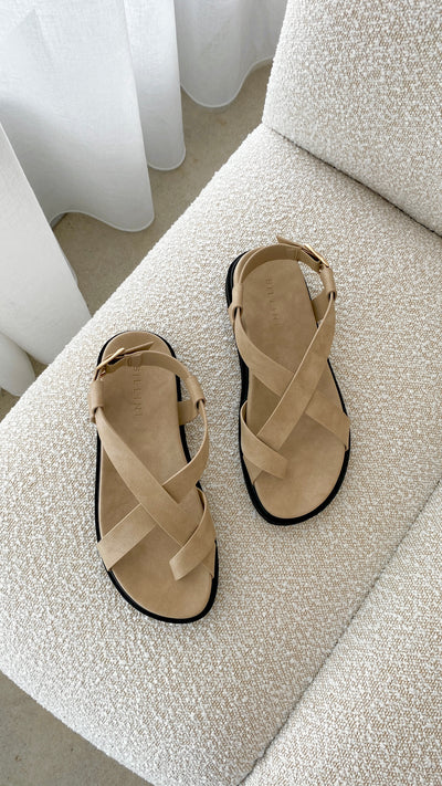 Load image into Gallery viewer, Zarai Slide - Taupe Nubuck - Billy J
