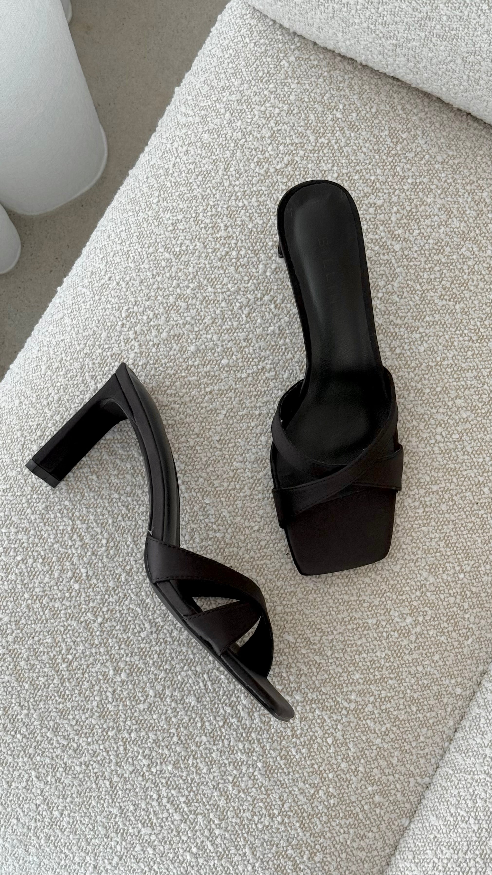 Kelsie Heels - Black Satin - Billy J