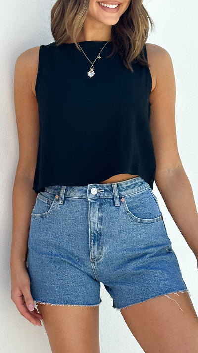 Load image into Gallery viewer, Persephone Crop Top - Black
