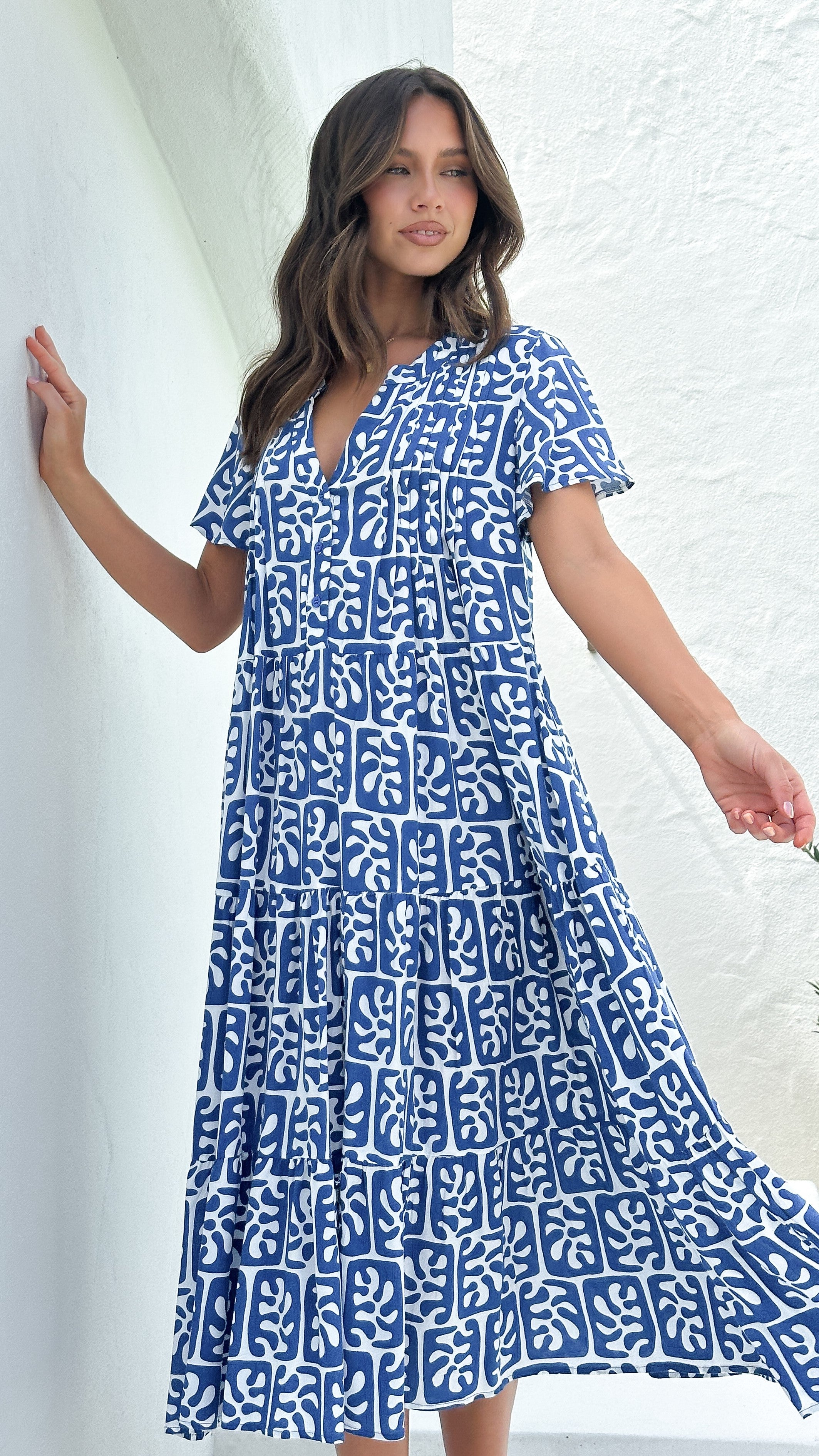 Irie Midi Dress - Blue Print