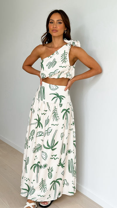 Load image into Gallery viewer, Jamaine Maxi Skirt - Green Palm - Billy J
