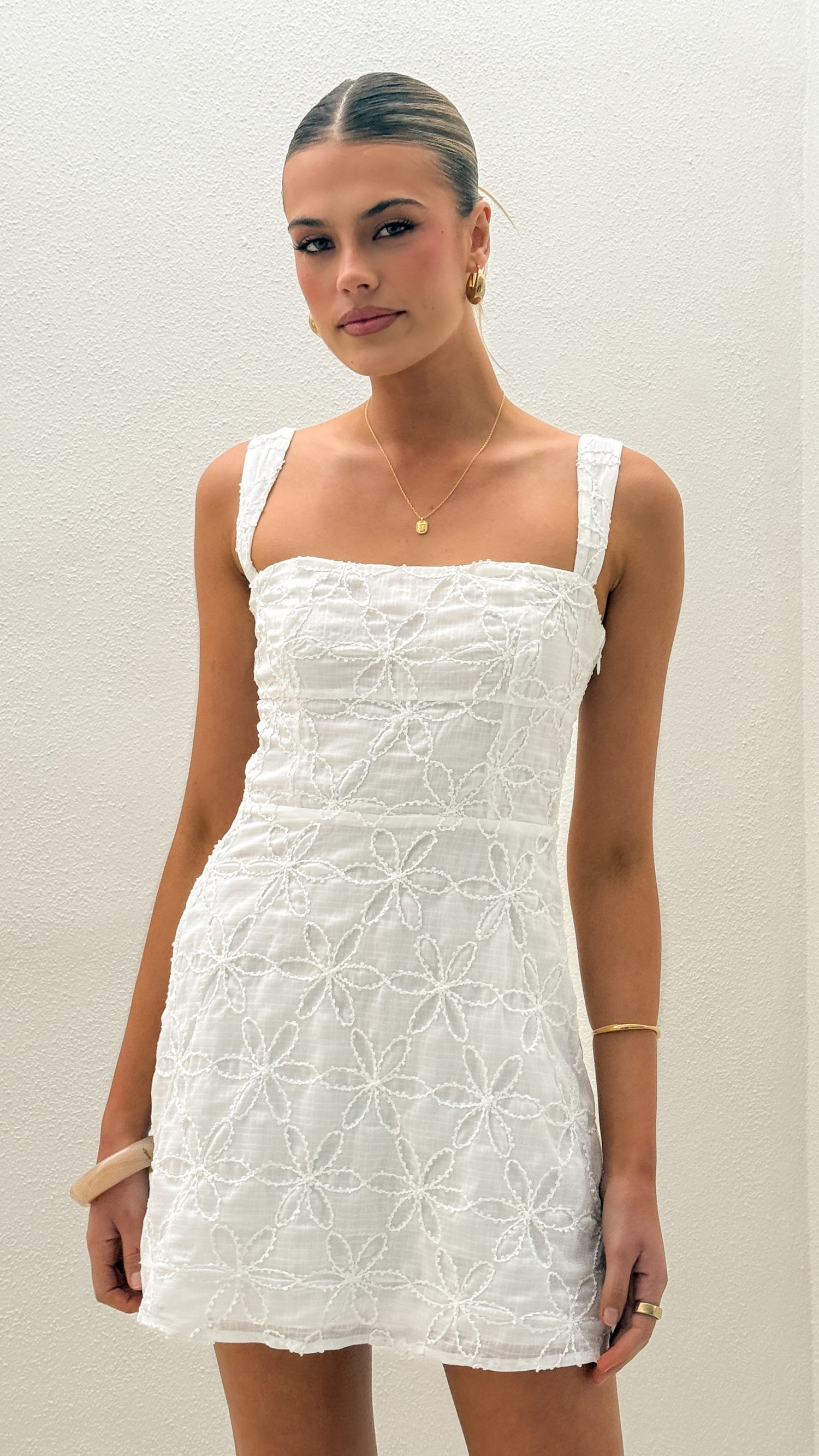 Nadalia Mini Dress - White Lace - Billy J