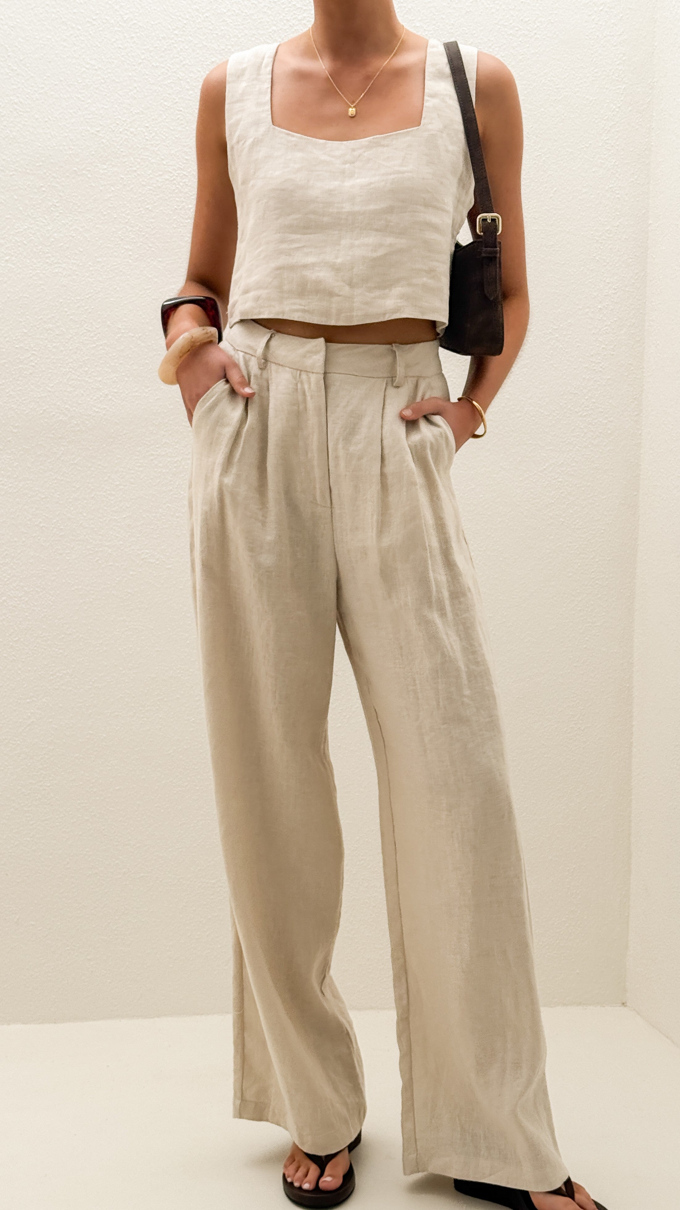 Tillie Crop Top - Oatmeal - Billy J