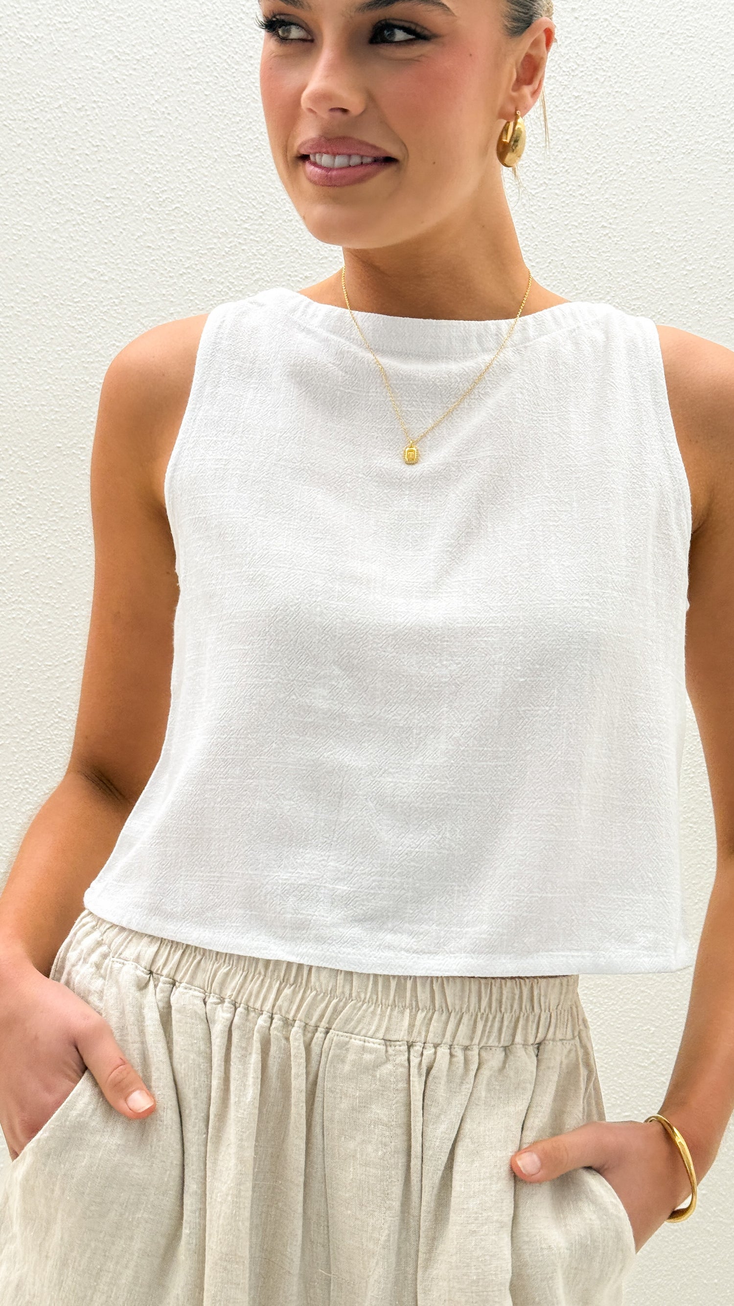 Persephone Crop Top - White - Billy J