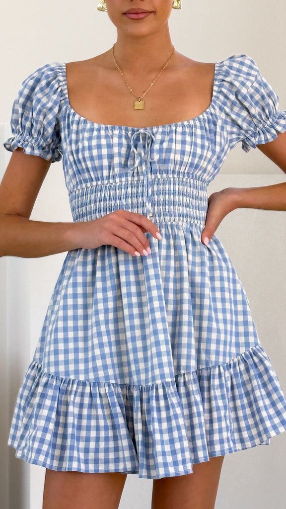 Kori Mini Dress - Blue Check - Billy J