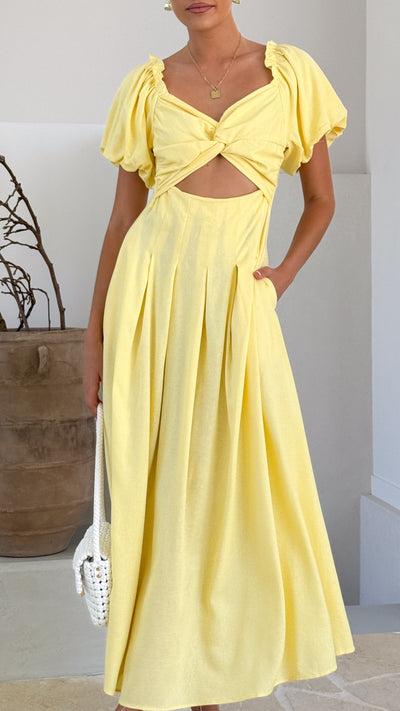 Load image into Gallery viewer, Christina Maxi Dress - Lemon - Billy J
