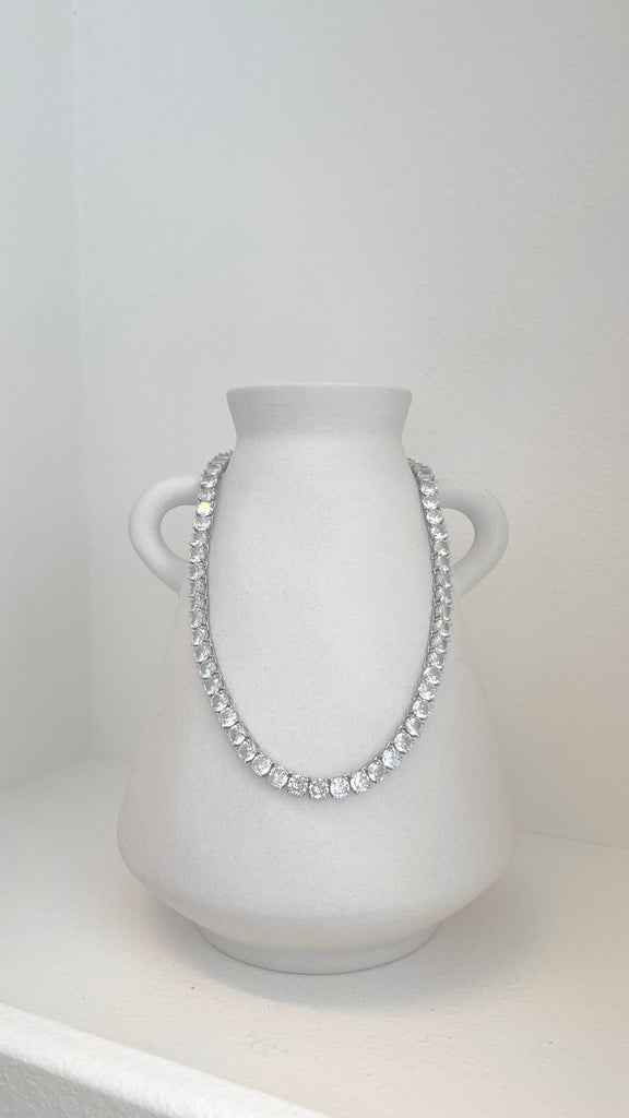Classic Tennis Necklace - Crystal/Silver