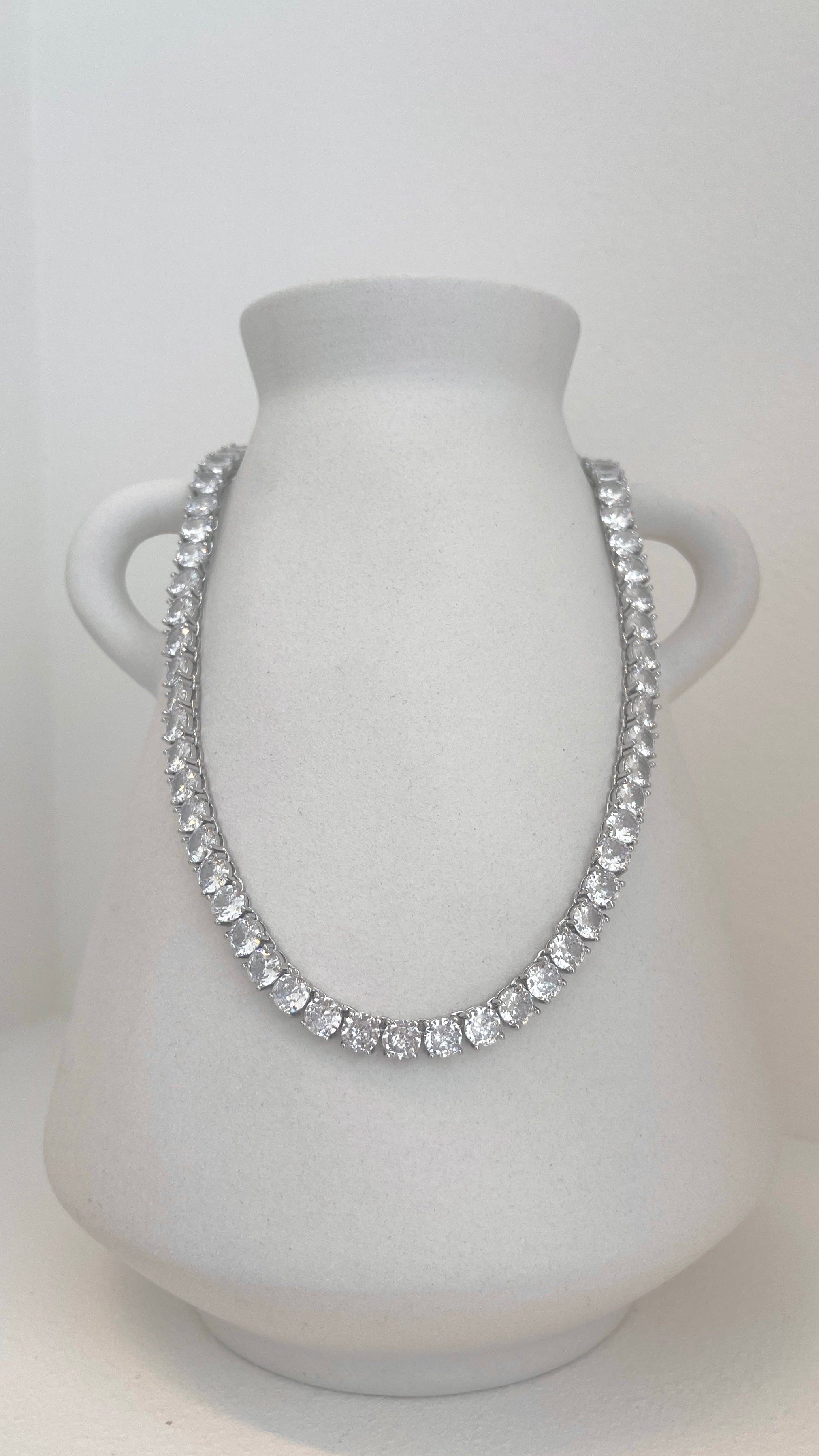 Classic Tennis Necklace - Crystal/Silver
