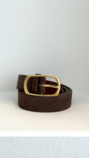 Mocha Genuine Suede Everyday Belt - Mocha Genuine Leather - Billy J