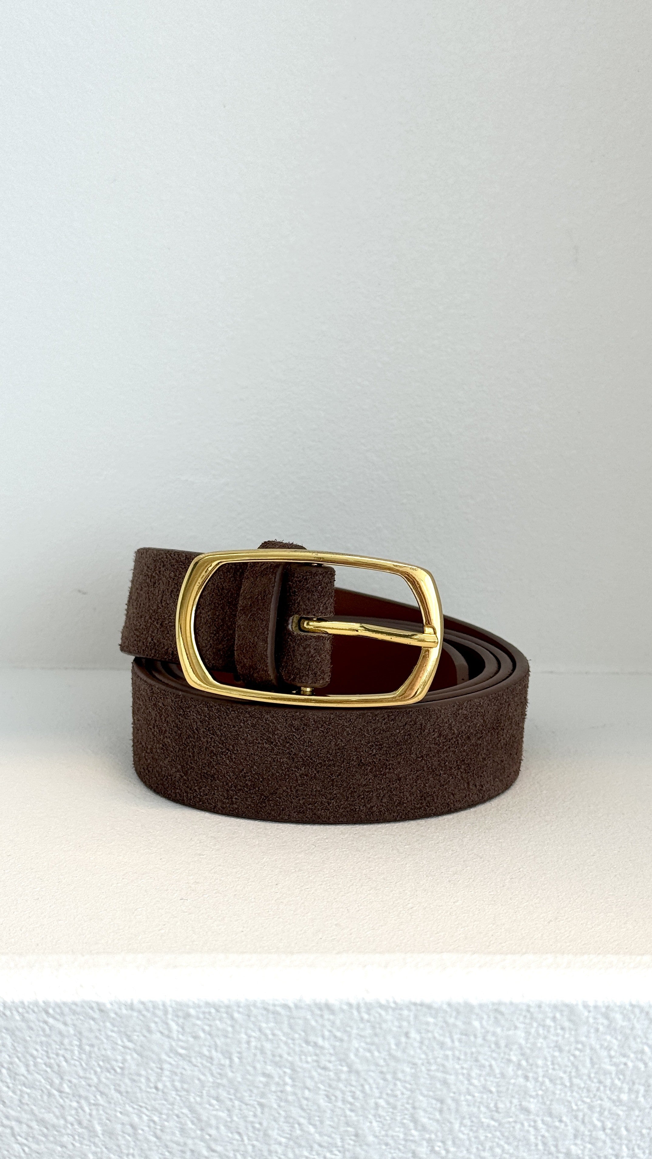 Mocha Genuine Suede Everyday Belt - Mocha Genuine Leather - Billy J