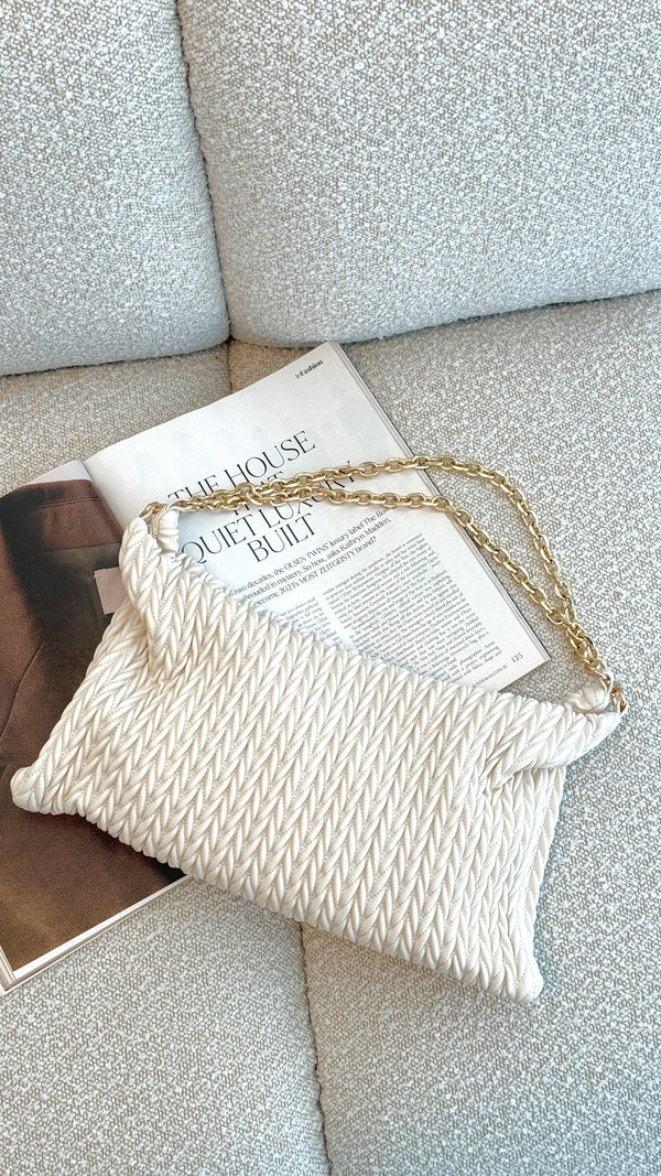 Arrow Weave Shoulder Bag - Stone - Billy J