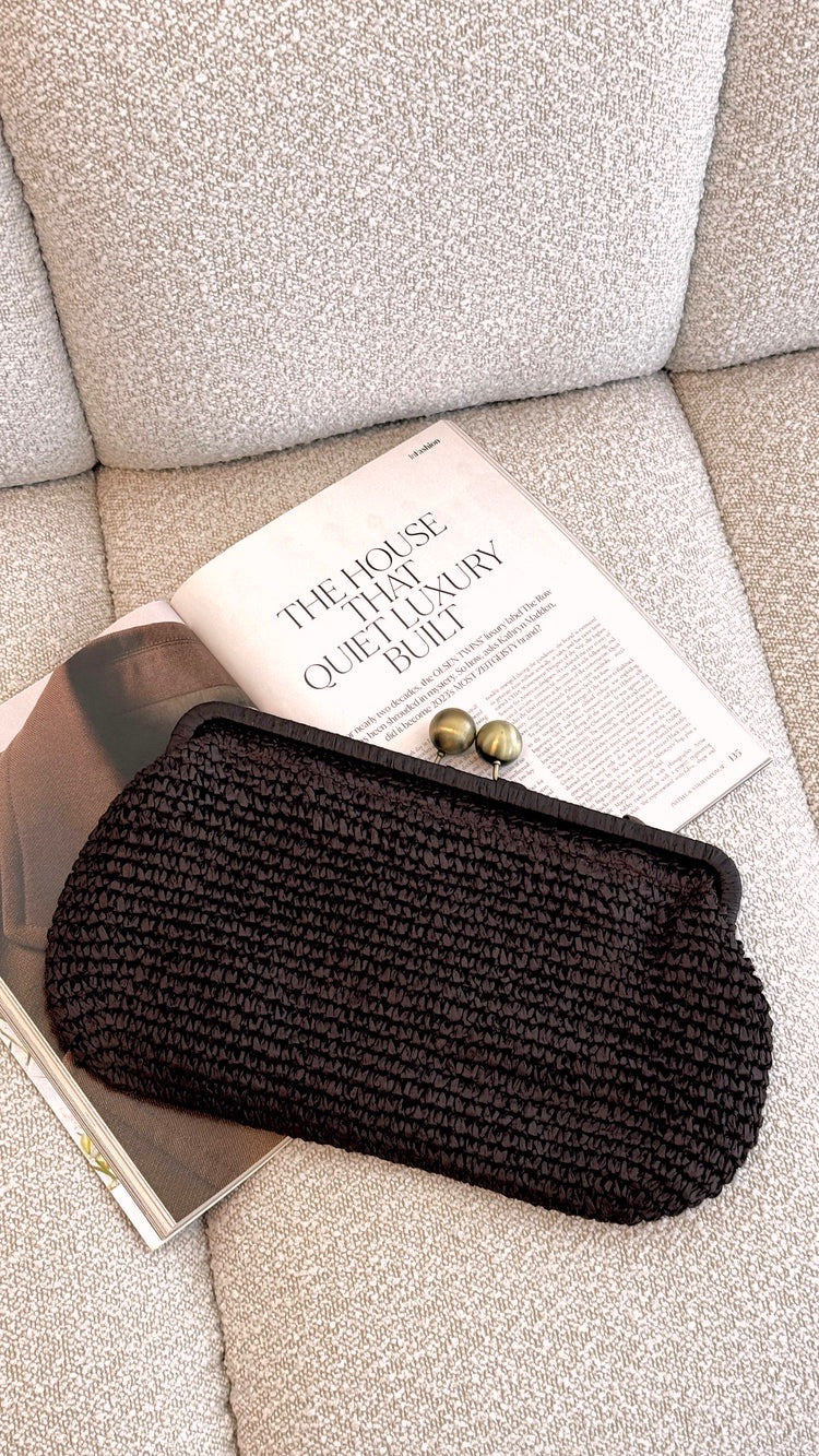 Clip Top Elongated Clutch - Chocolate - Billy J