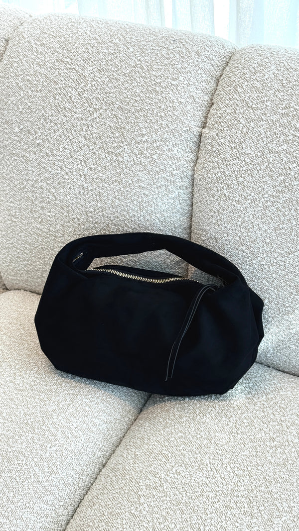 Renee Shoulder Bag - Black Suede