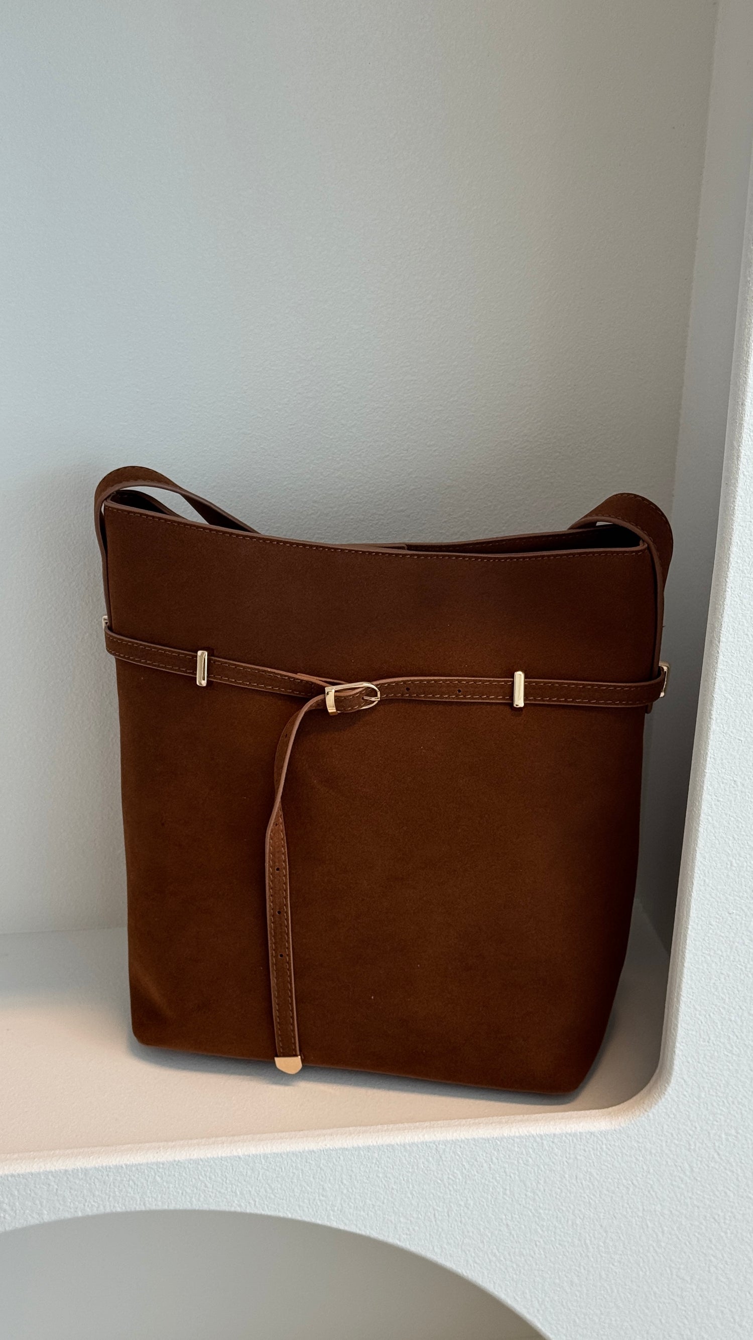 Leonie Belt Buckle Bag - Brown Suede - Billy J