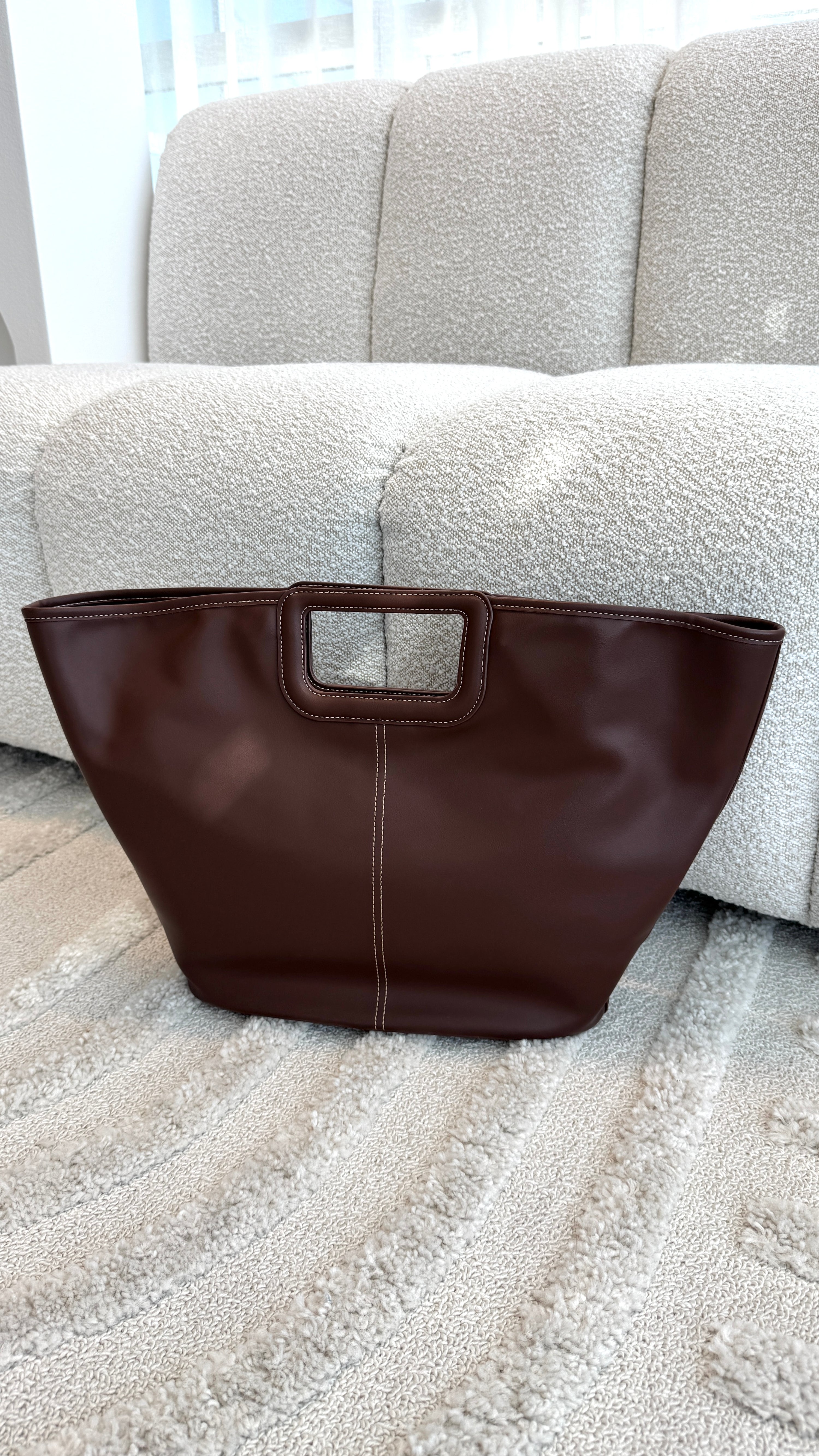 Stitched Tote Bag - Chocolate - Billy J