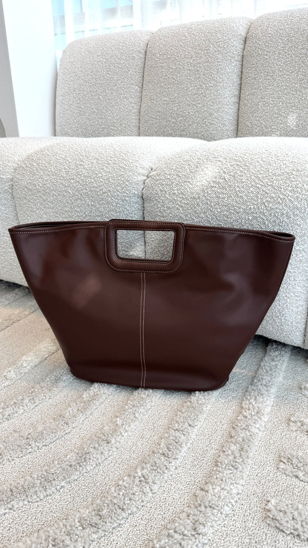 Stitched Tote Bag - Chocolate - Billy J