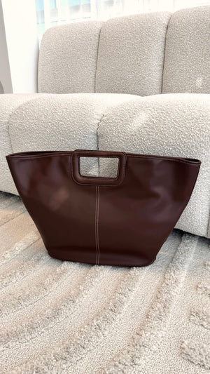 Stitched Tote Bag - Chocolate - Billy J