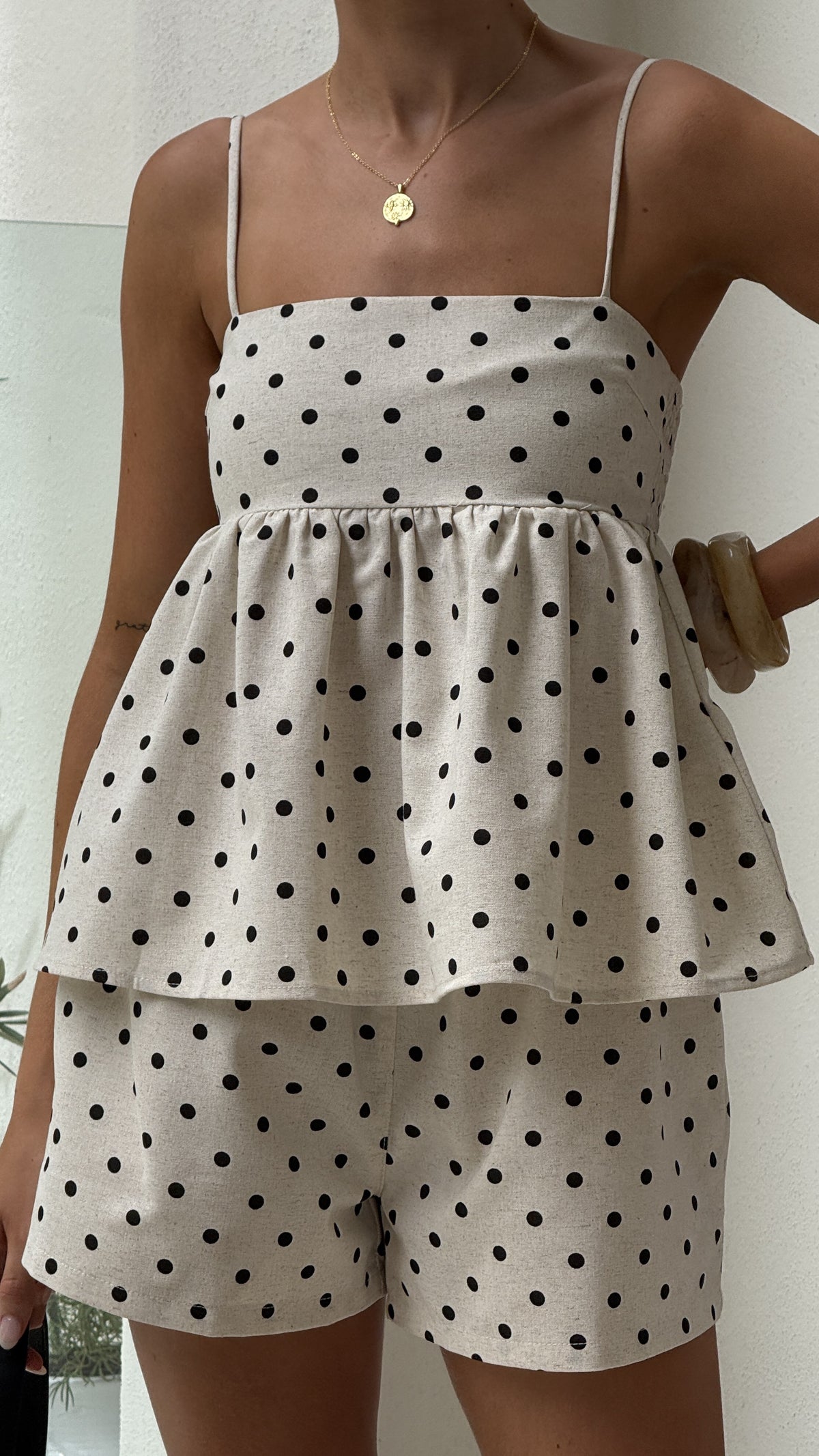 Vika Shorts - Beige/Black Polka Dot - Billy J