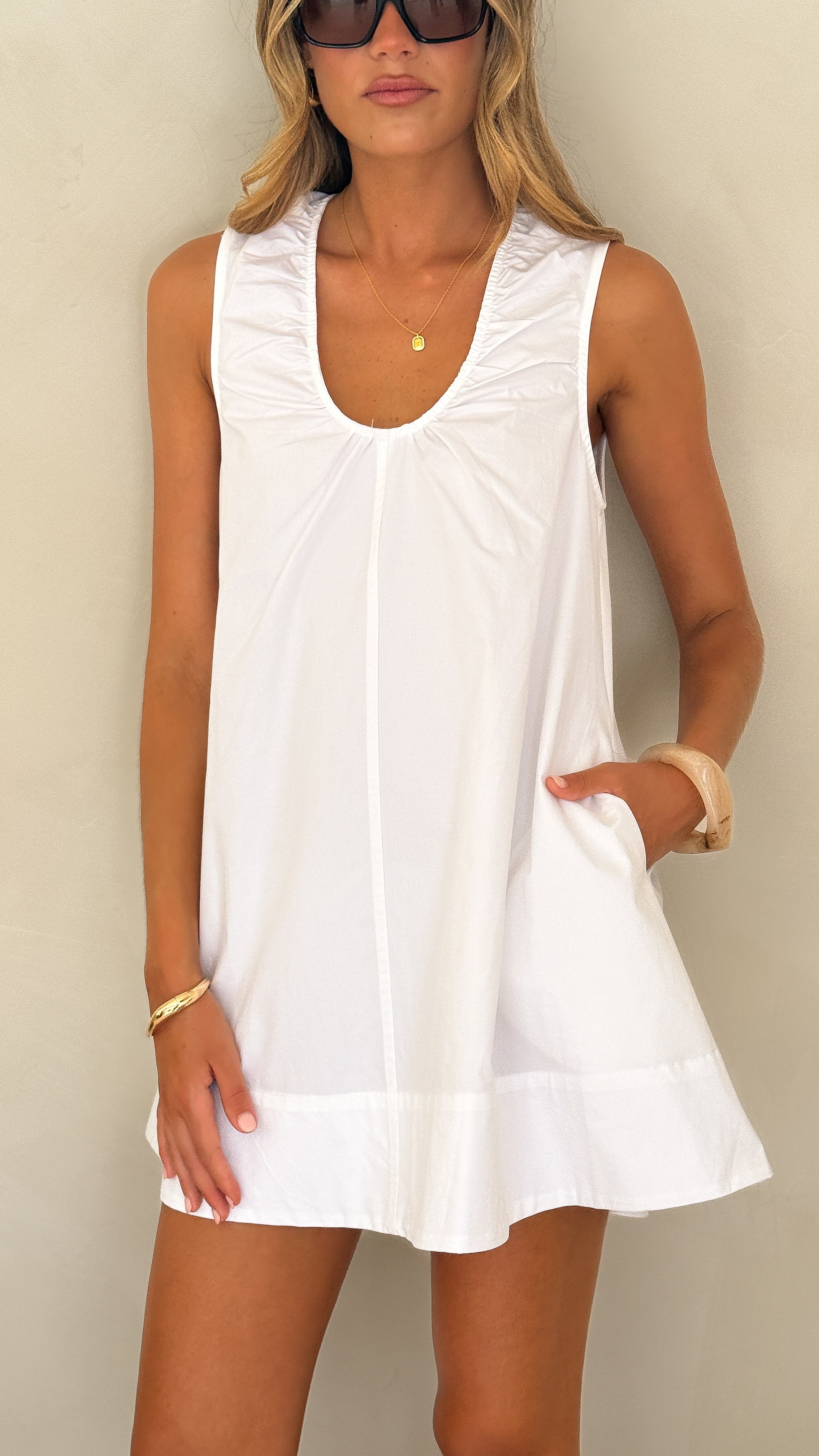 Vika Mini Dress - White - Billy J