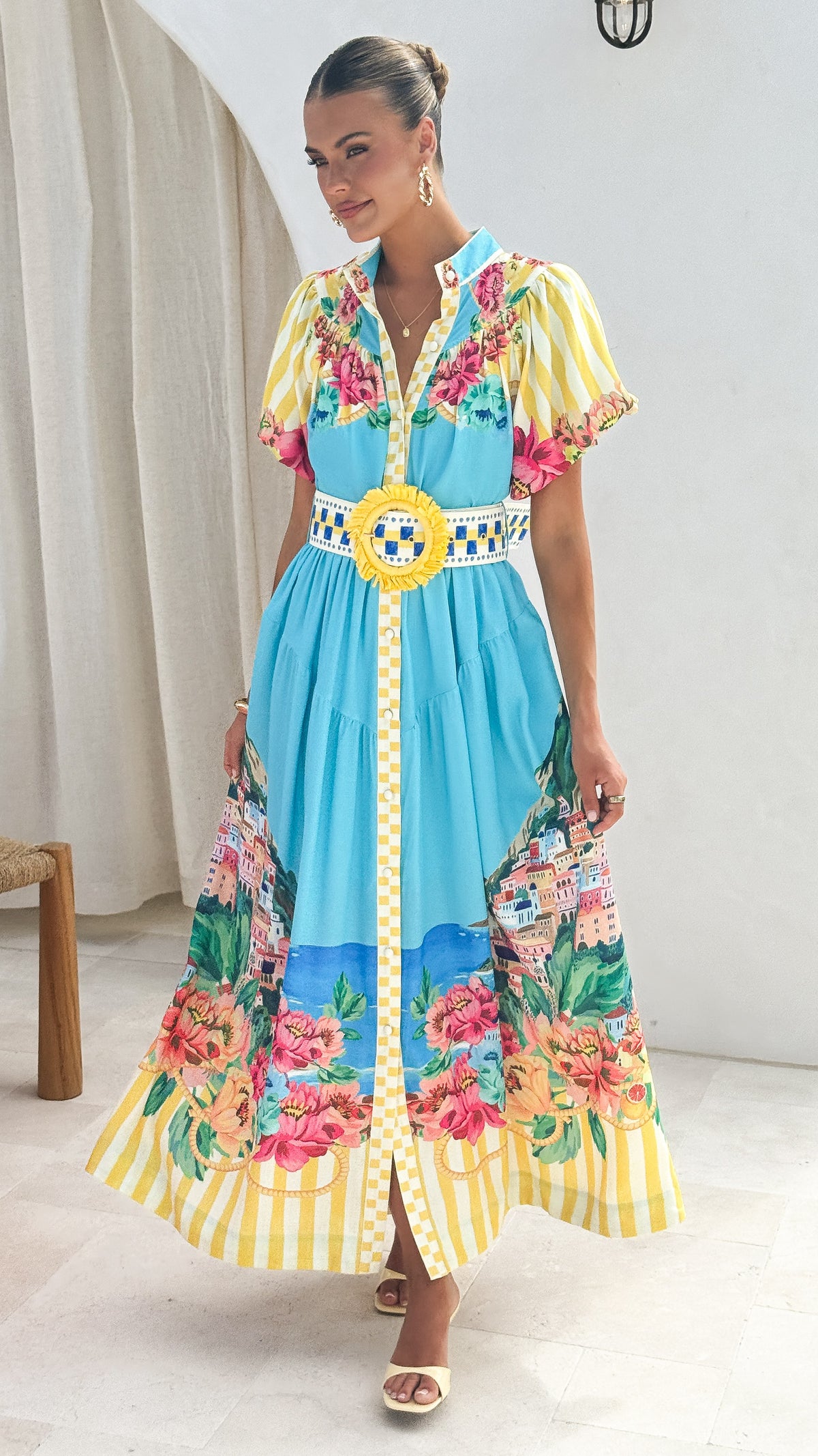Bloom Maxi Dress - Positano Blue - Billy J