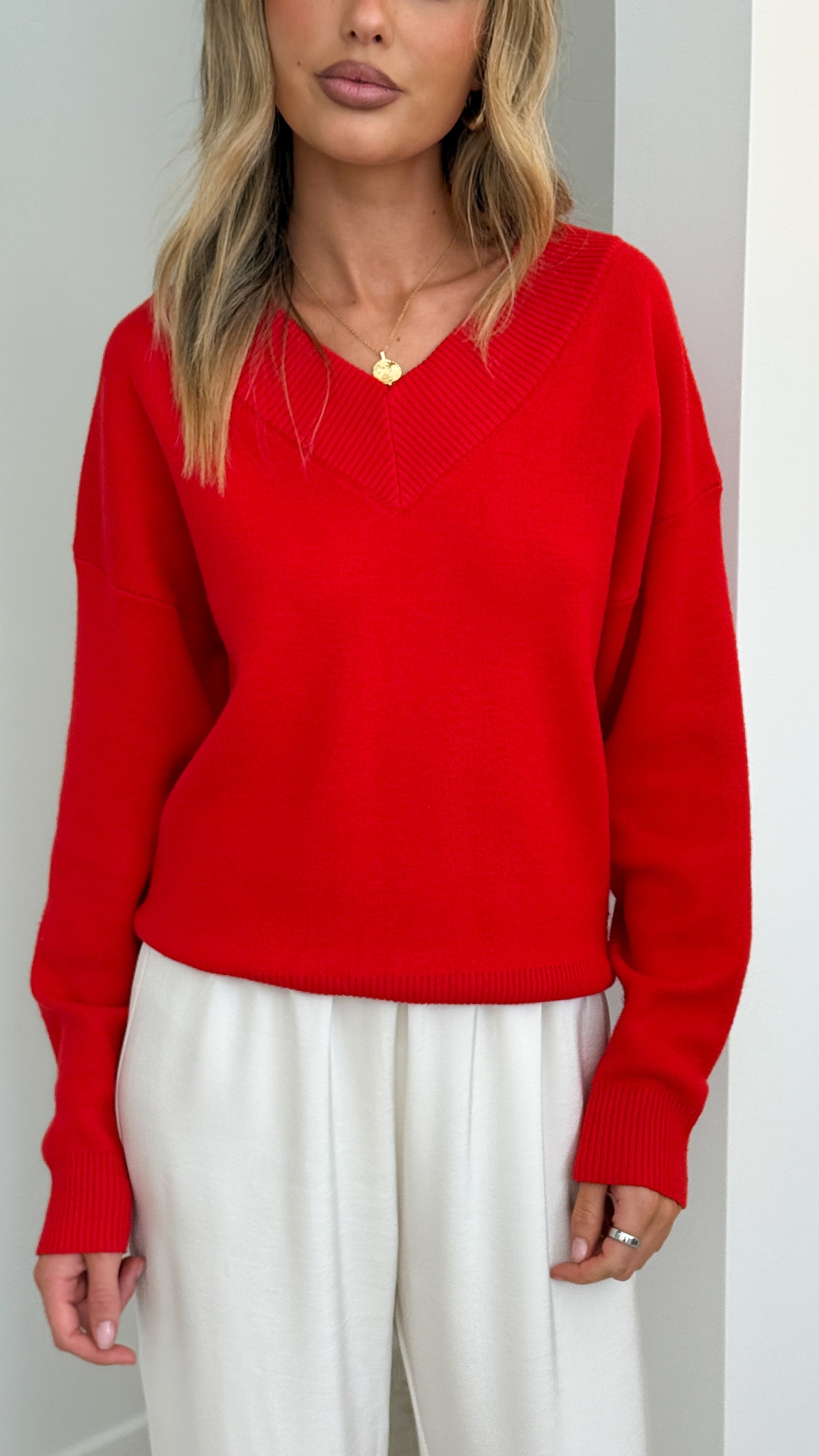 Sophie Knit Sweater - Red - Billy J