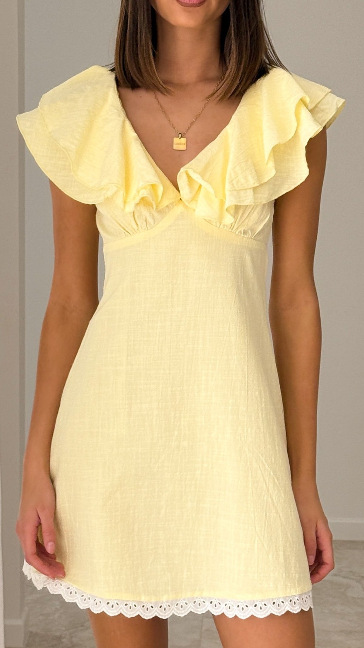 Hattie Mini Dress - Yellow - Billy J