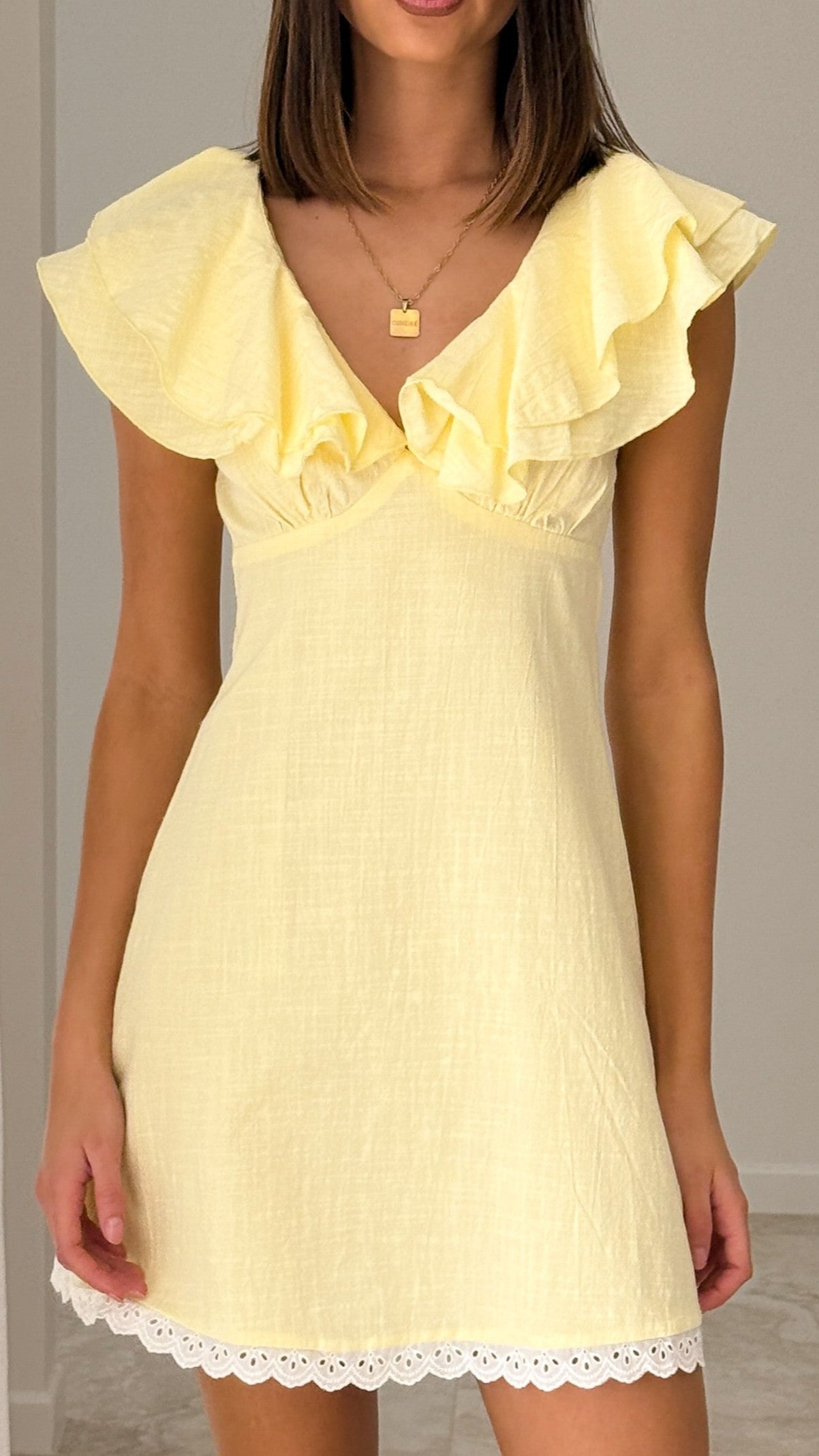 Hattie Mini Dress - Yellow - Billy J