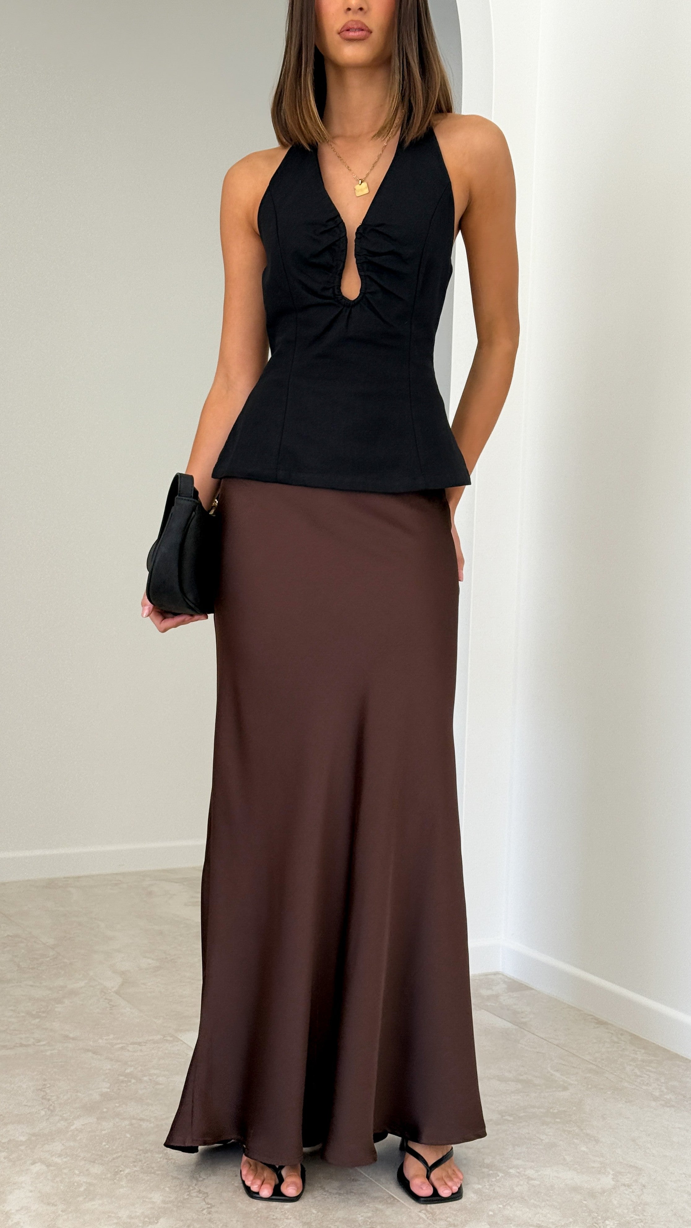Jayliah Maxi Skirt - Chocolate - Billy J