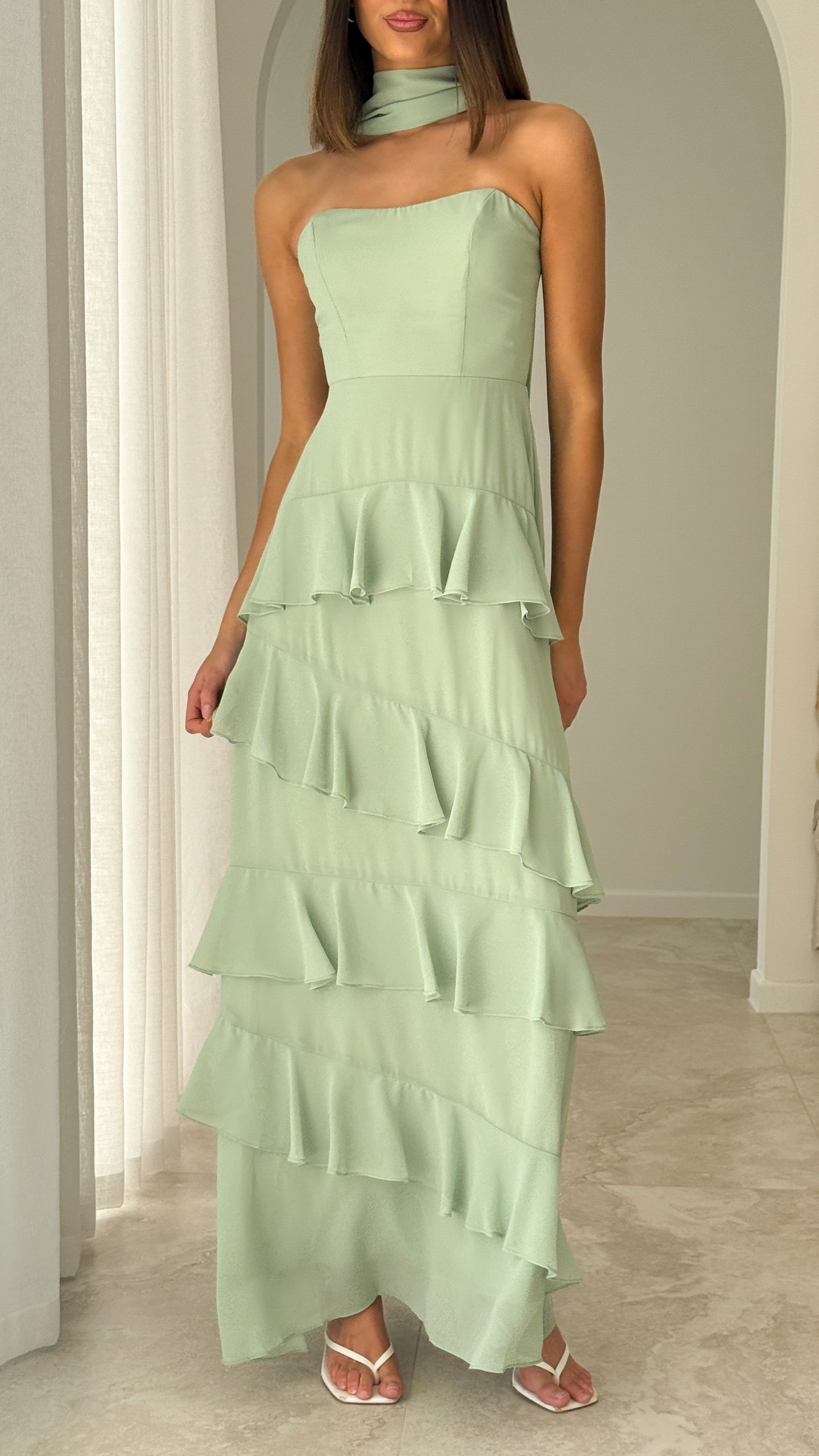 Flora Maxi Dress - Sage - Billy J