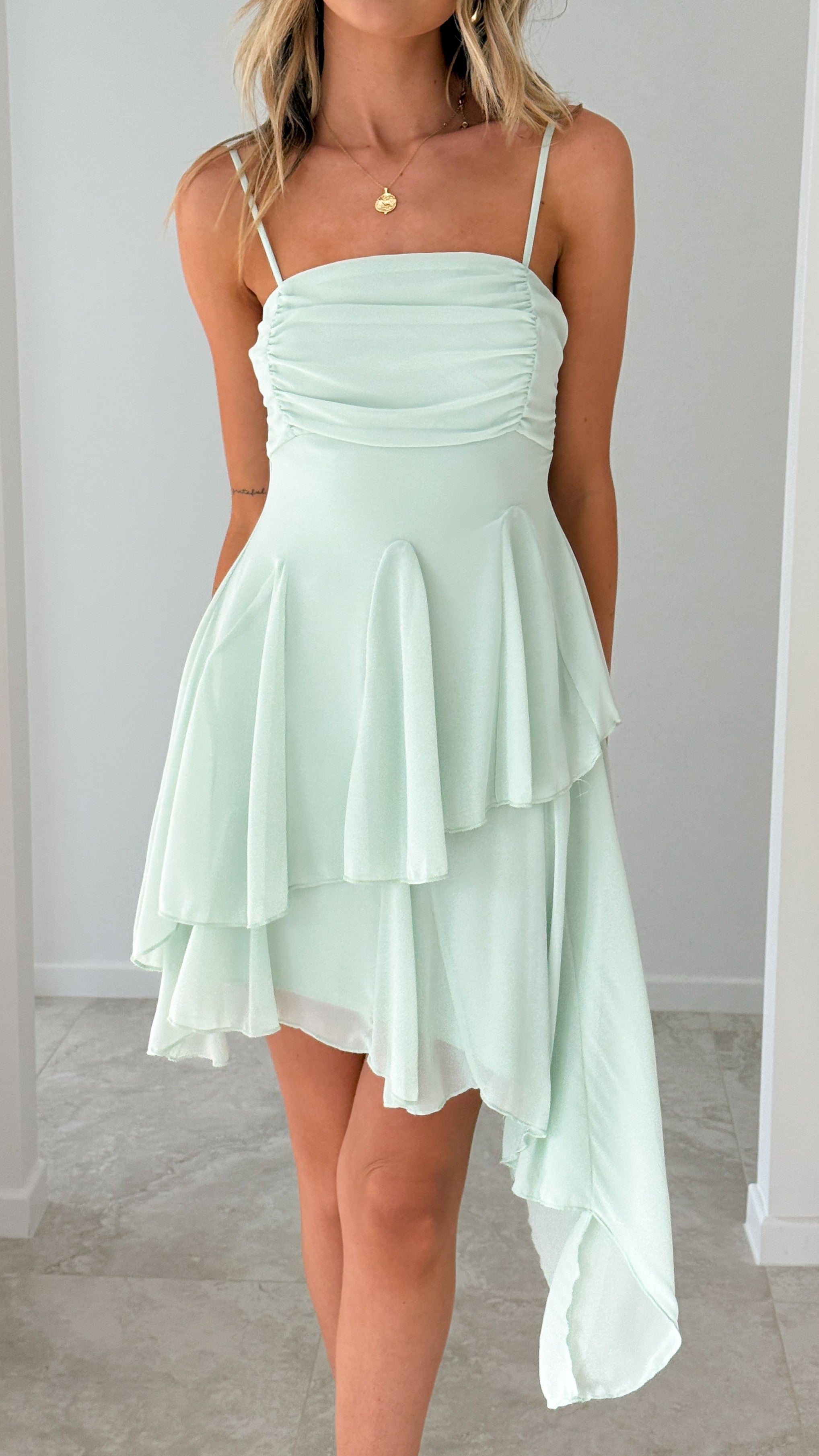 Clari Mini Dress - Sage - Billy J