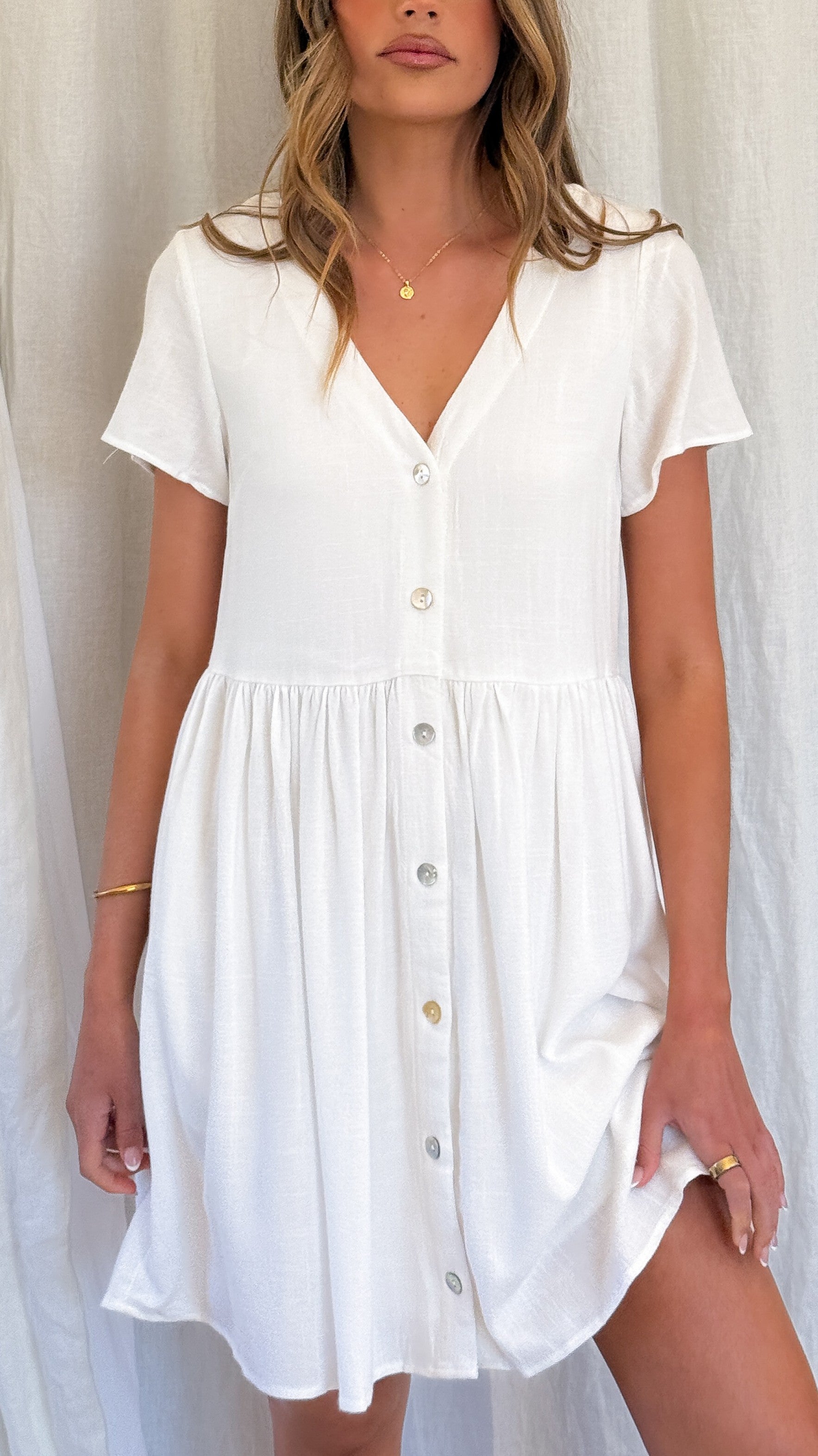 Courtney Mini Dress - White - Billy J