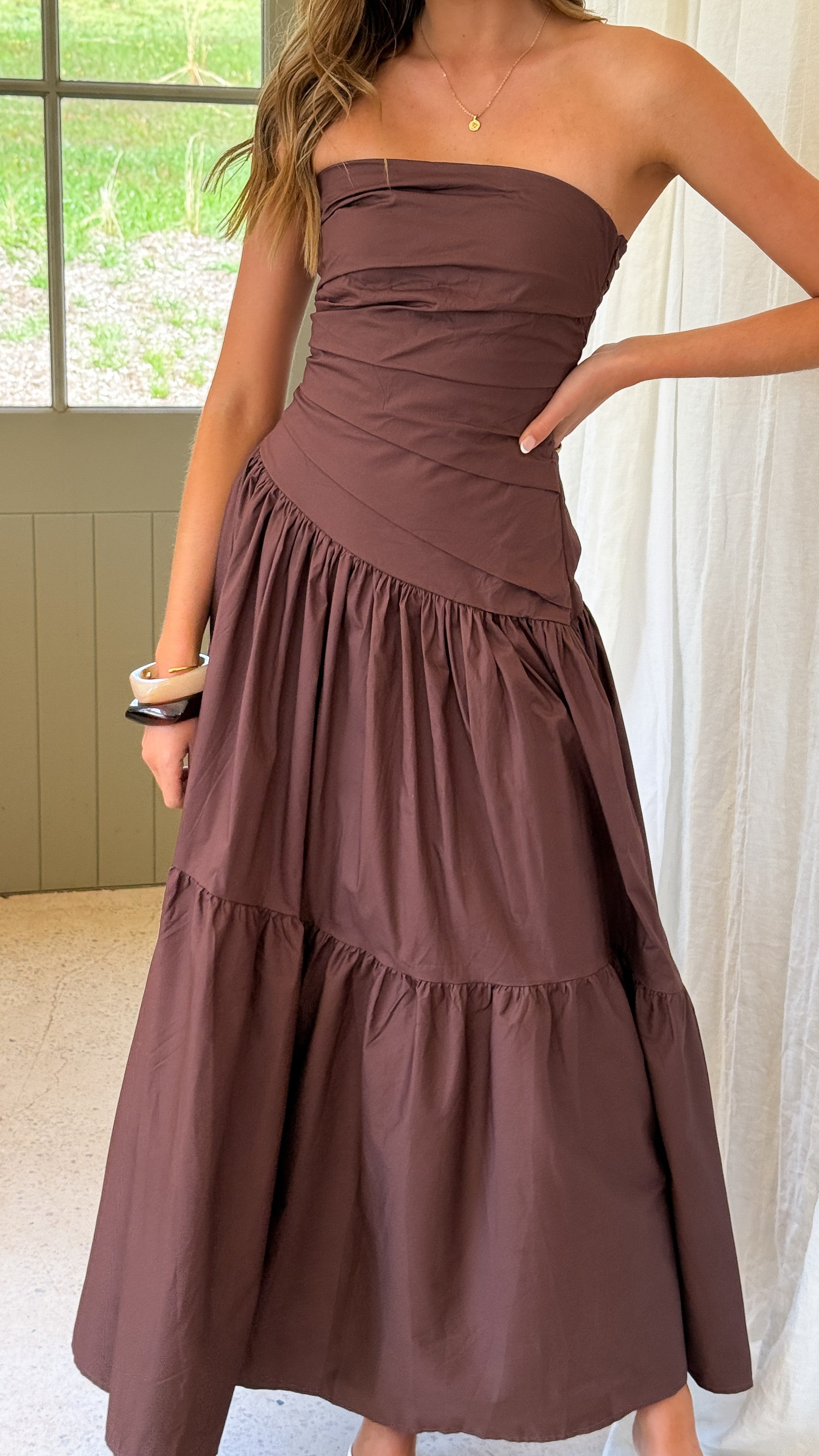 Lola Maxi Dress - Chocolate - Billy J