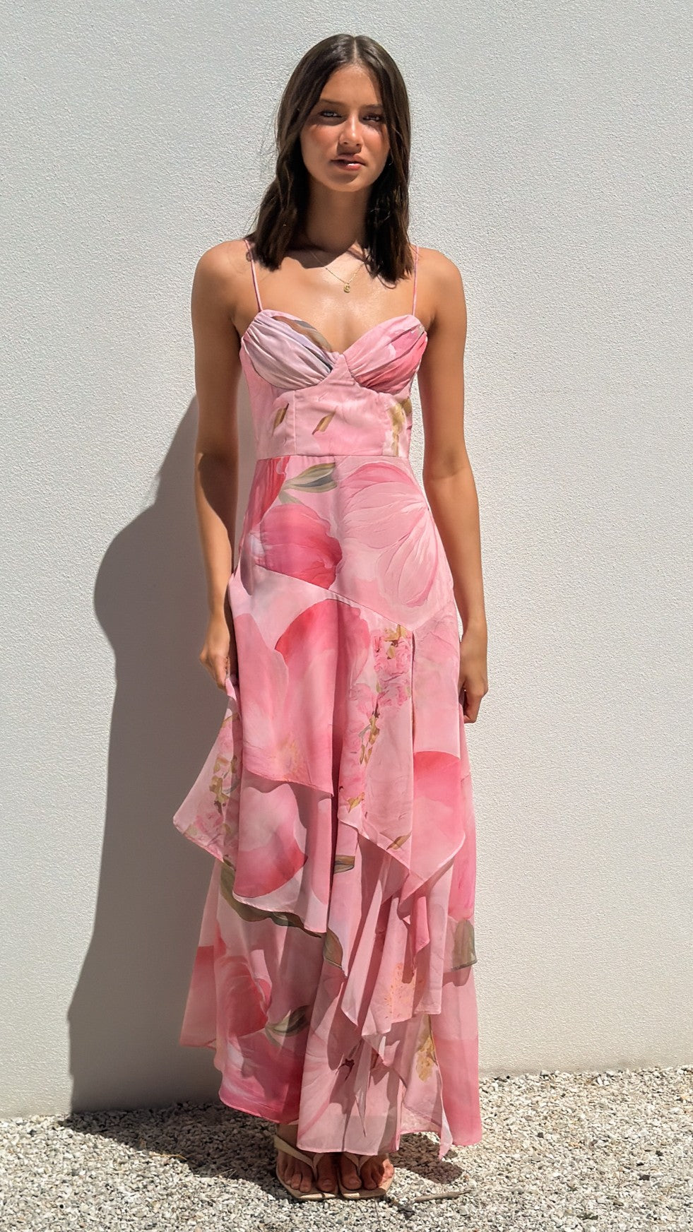 Avi Maxi Dress - Pink Floral - Billy J