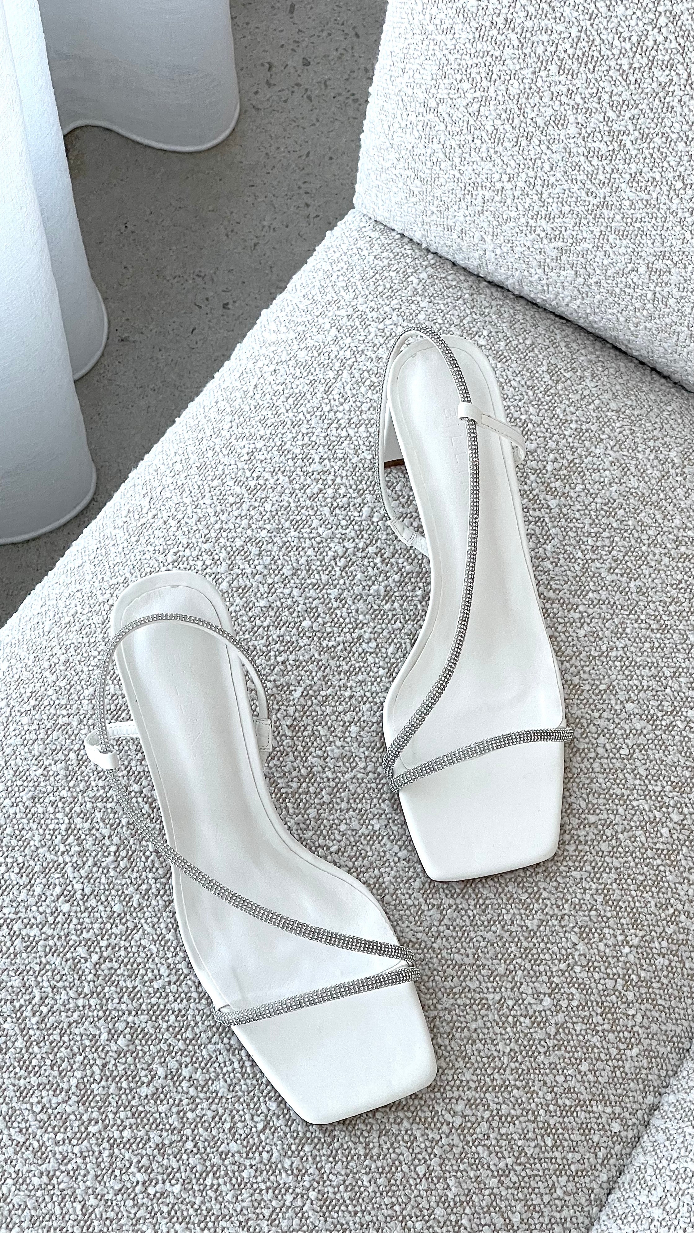 Kaye Heels - White Diamante - Billy J