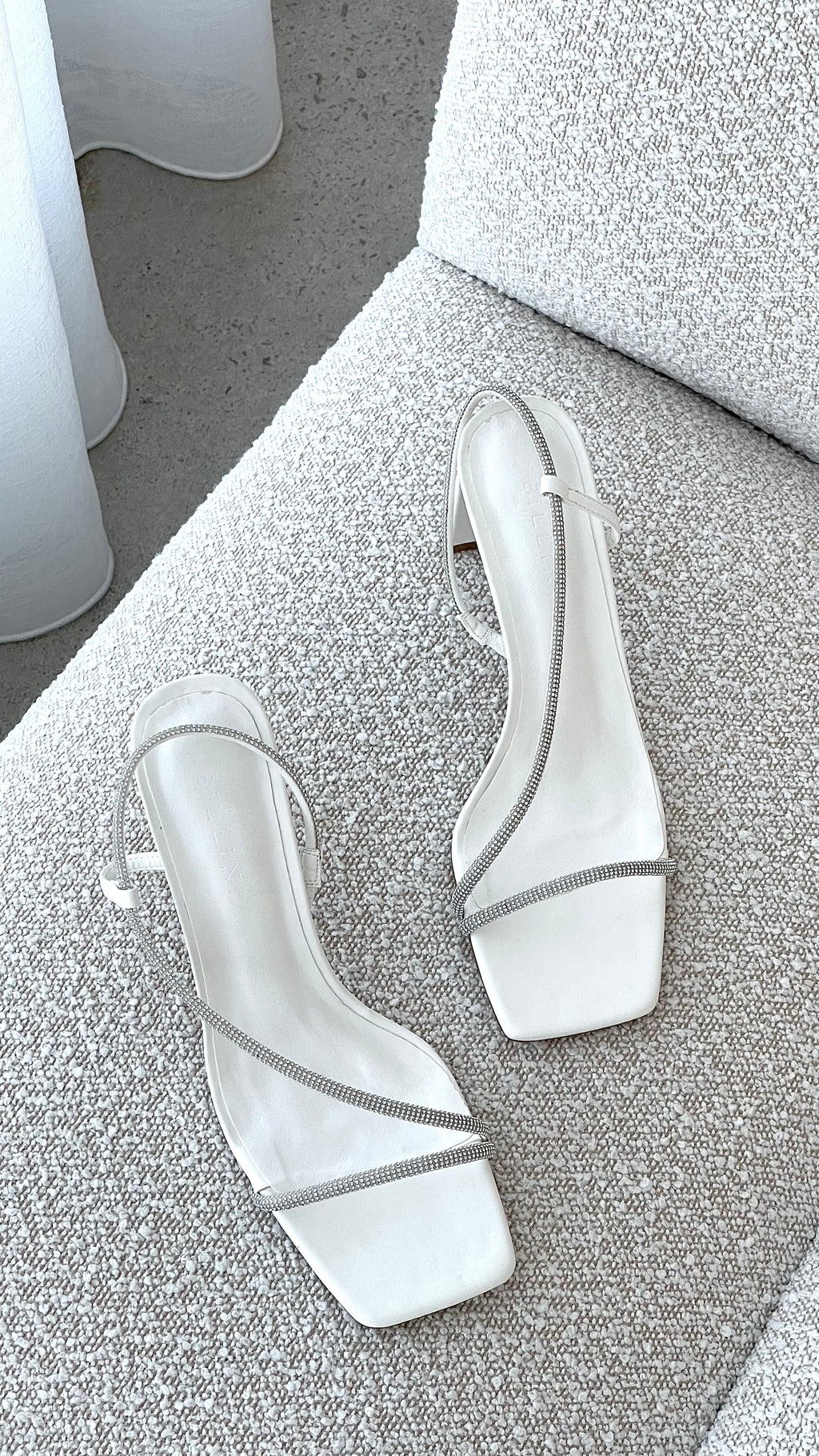 Kaye Heels - White Diamante - Billy J