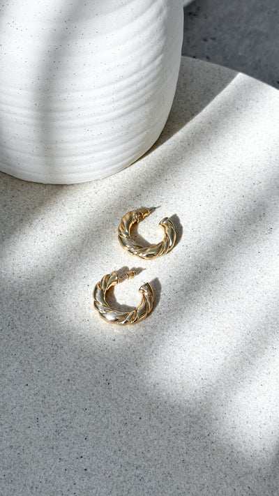 Load image into Gallery viewer, Amalie Hoop Earrings - Gold
