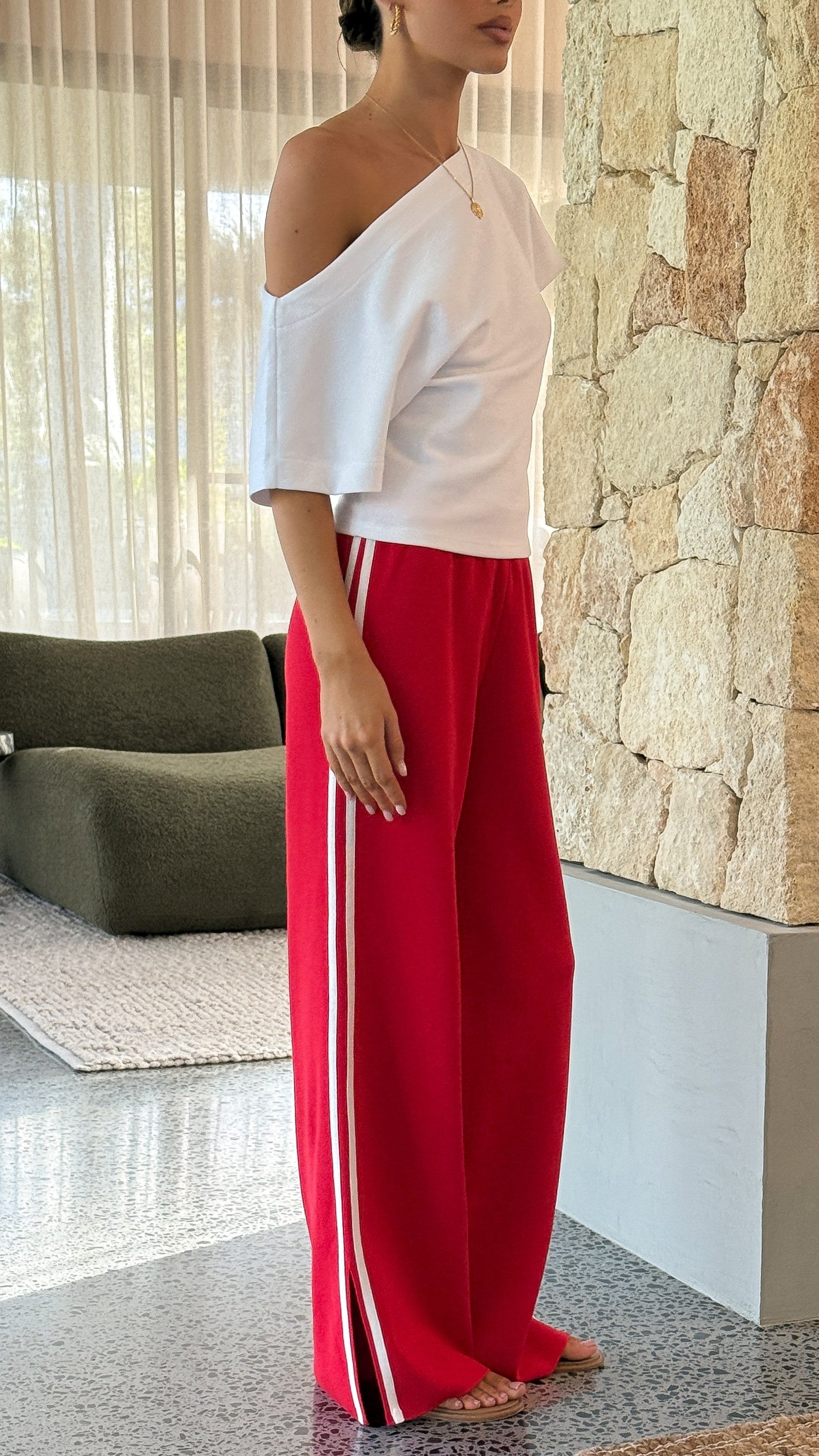 Jaysha Pants - Red/White - Billy J