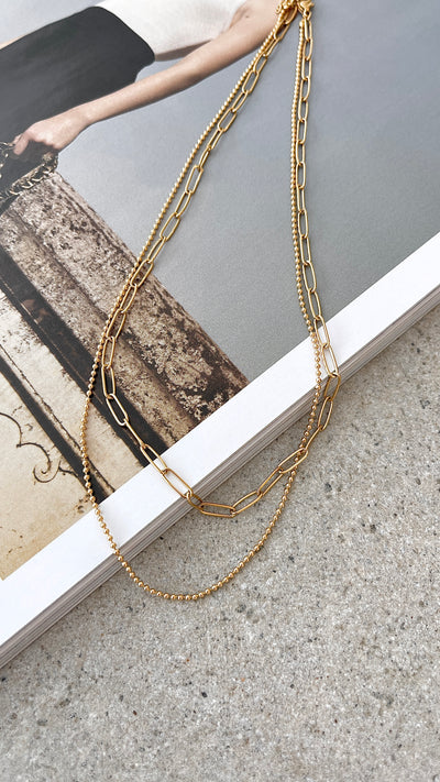 Load image into Gallery viewer, Dani Chain Necklace Set - Gold - Billy J
